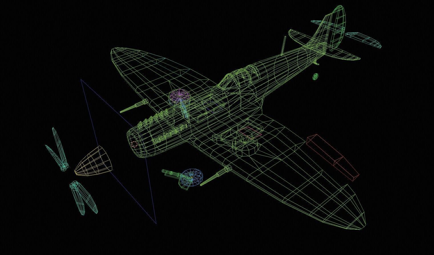 Supermarine Spitfire Low-poly 3D model_18