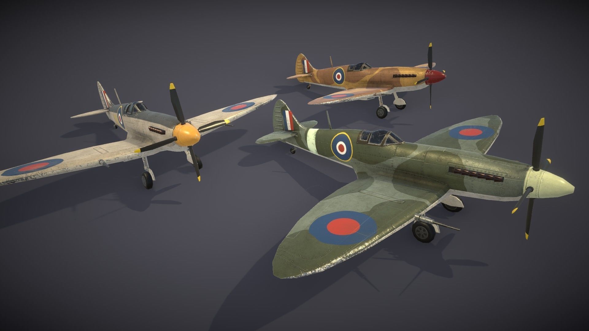 Supermarine Spitfire Low-poly 3D model_15