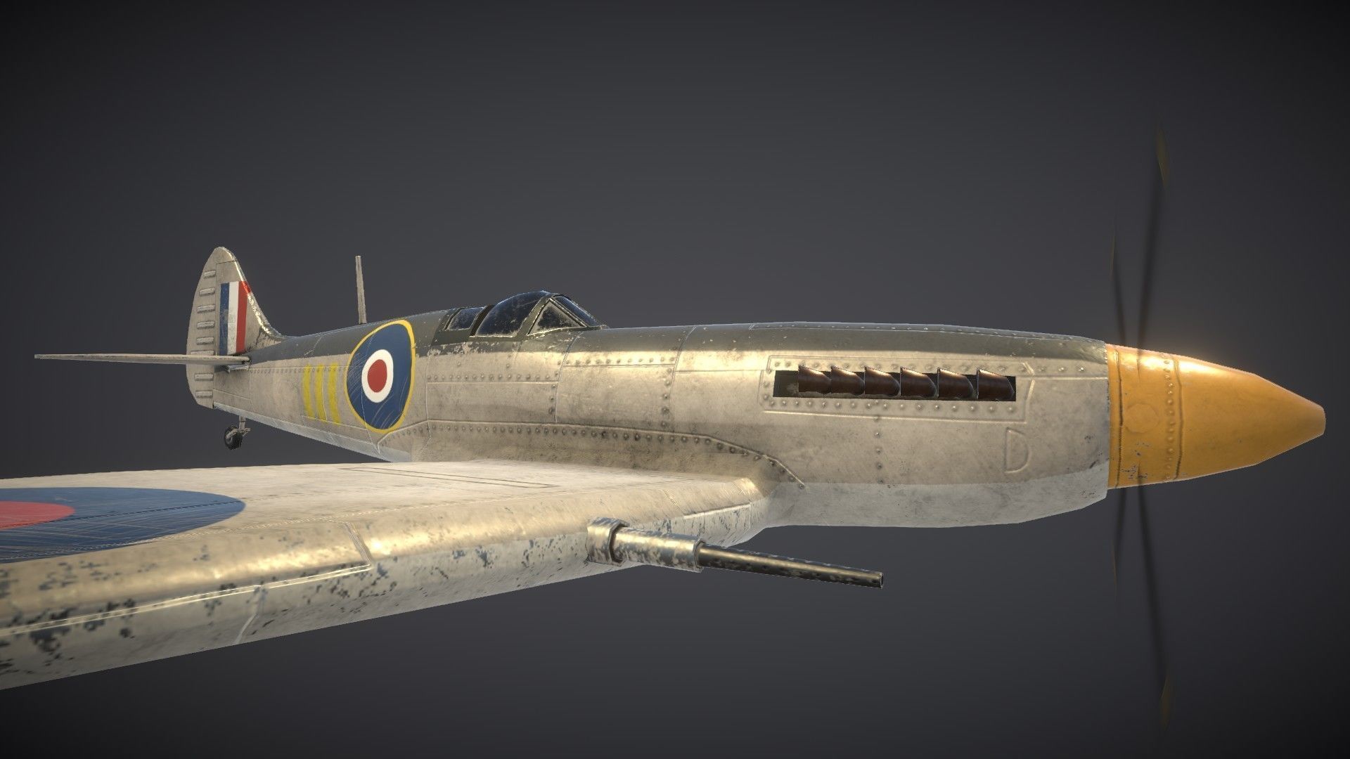Supermarine Spitfire Low-poly 3D model_7
