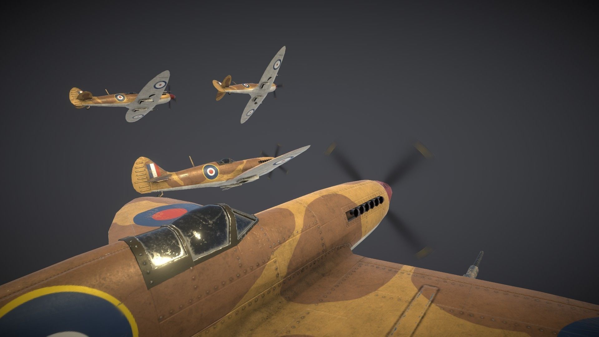 Supermarine Spitfire Low-poly 3D model_23