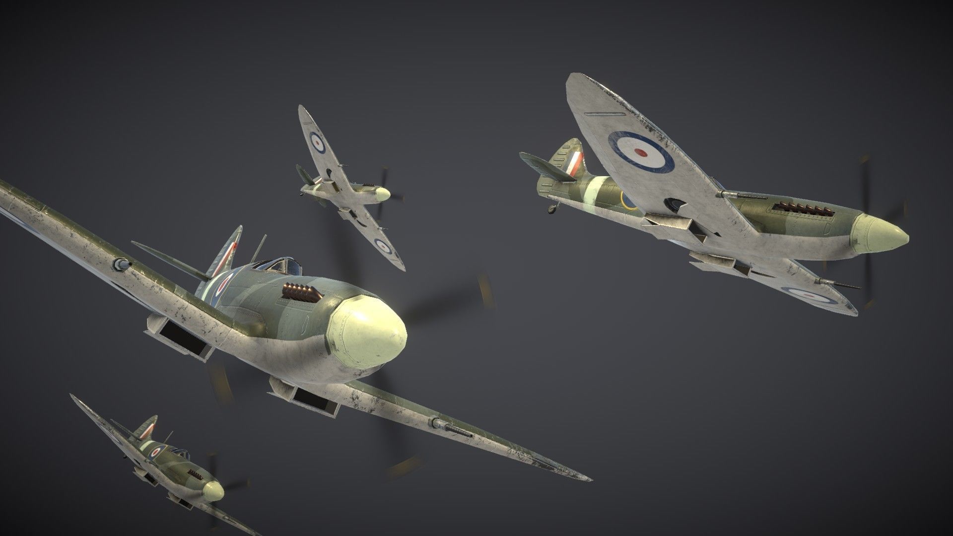 Supermarine Spitfire Low-poly 3D model_24