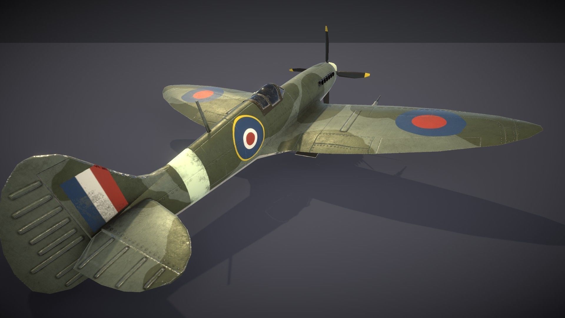 Supermarine Spitfire Low-poly 3D model_28