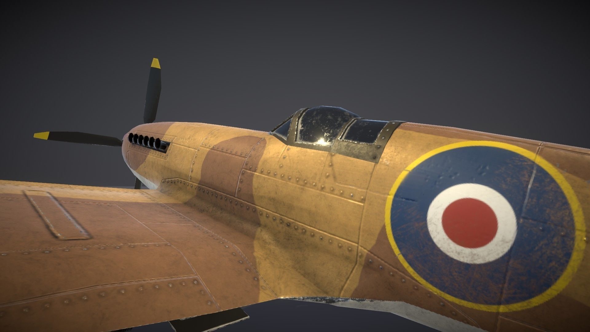 Supermarine Spitfire Low-poly 3D model_37