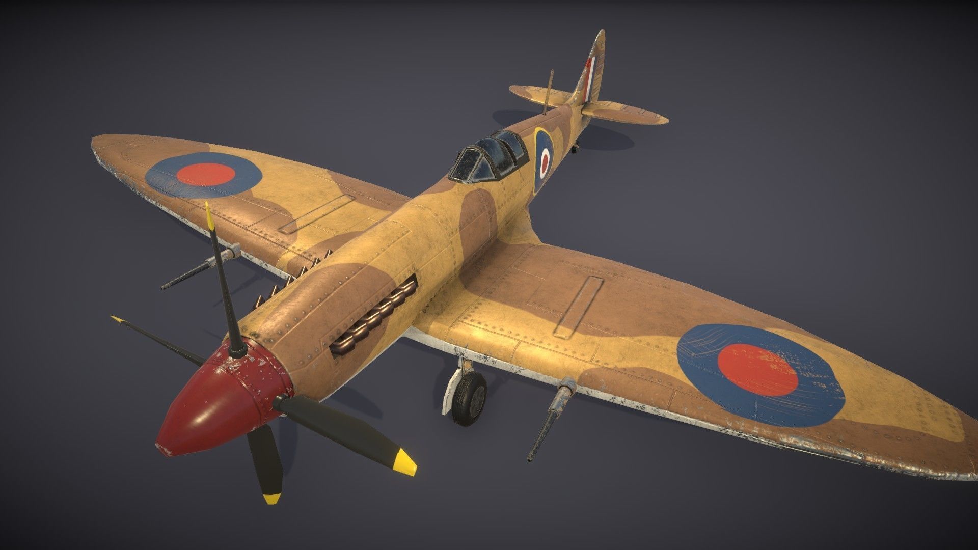 Supermarine Spitfire Low-poly 3D model_36