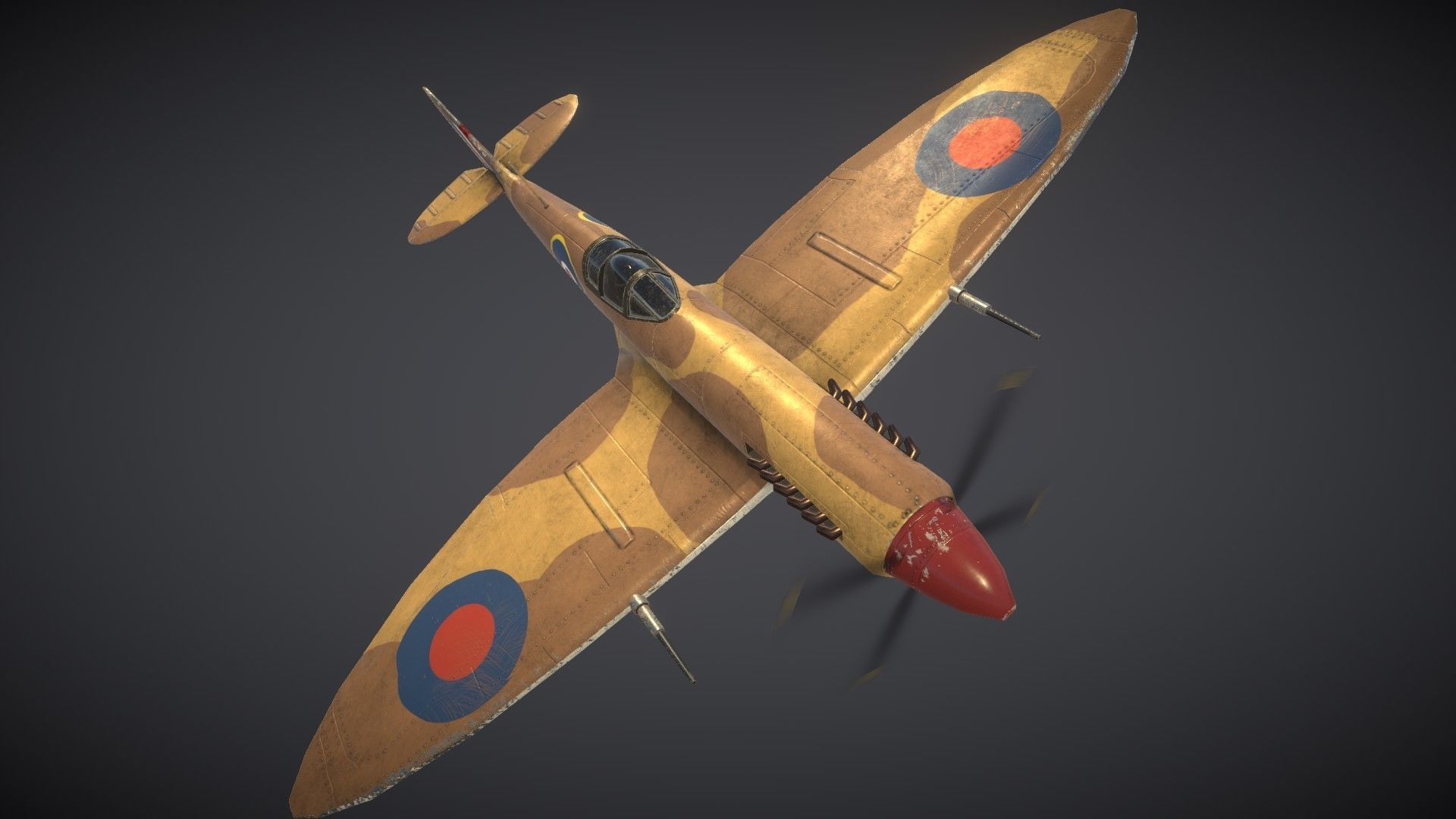 Supermarine Spitfire Low-poly 3D model_13