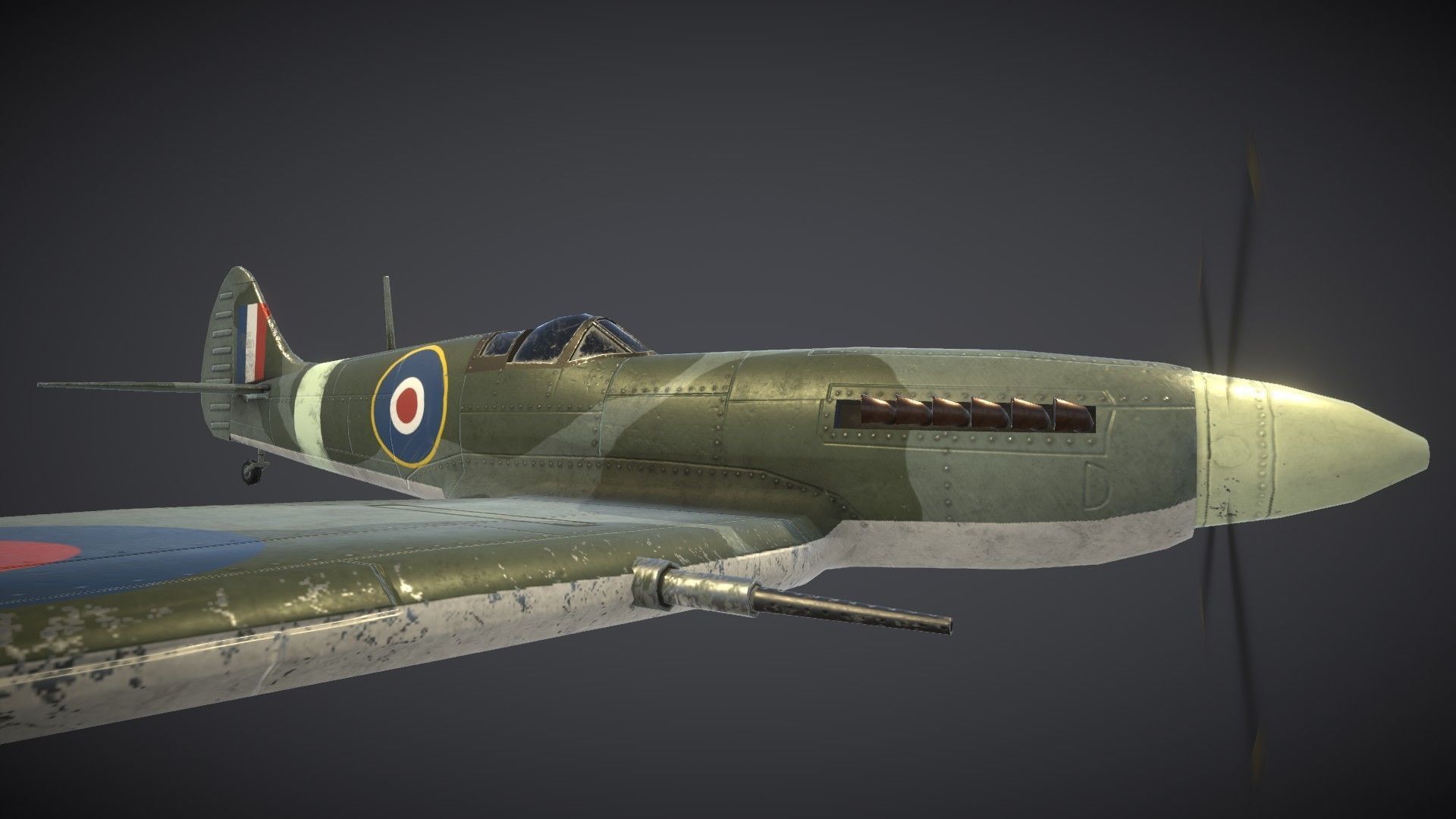 Supermarine Spitfire Low-poly 3D model_5