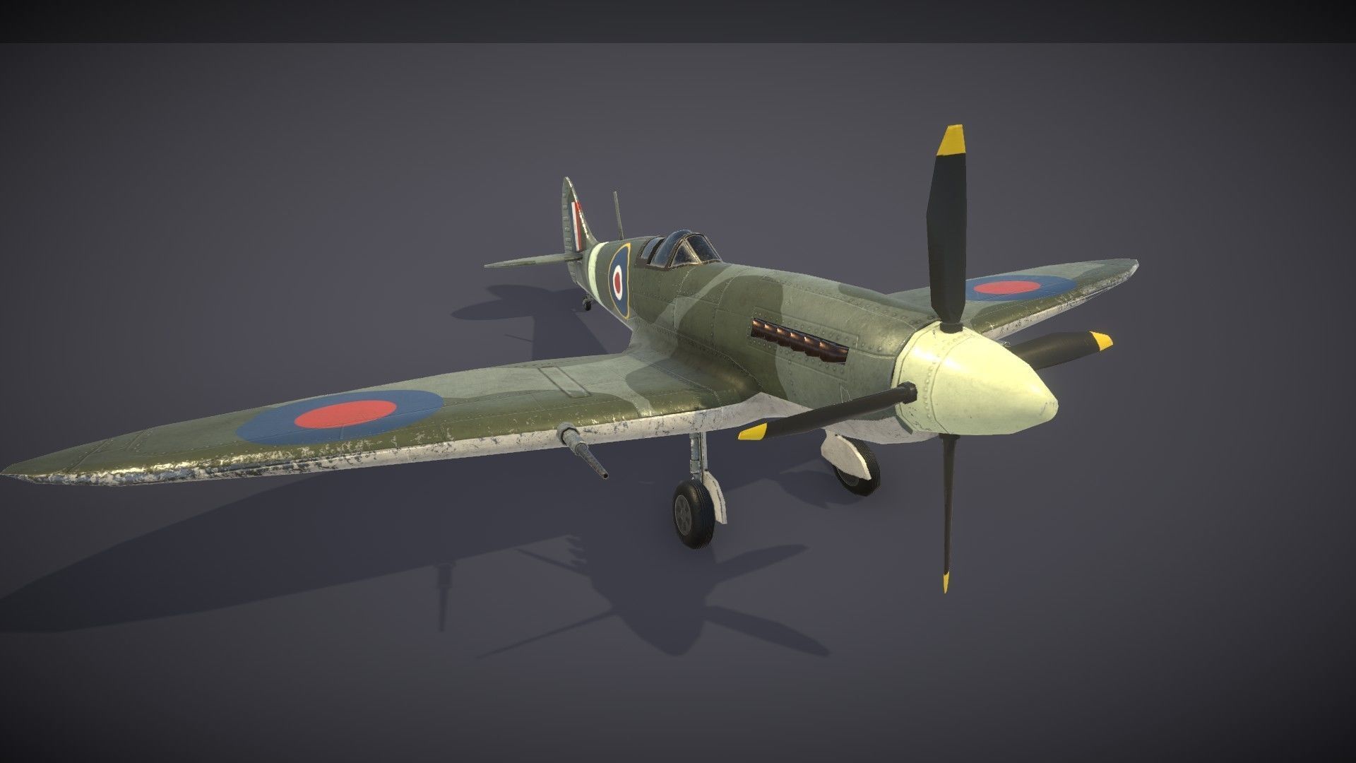 Supermarine Spitfire Low-poly 3D model_29