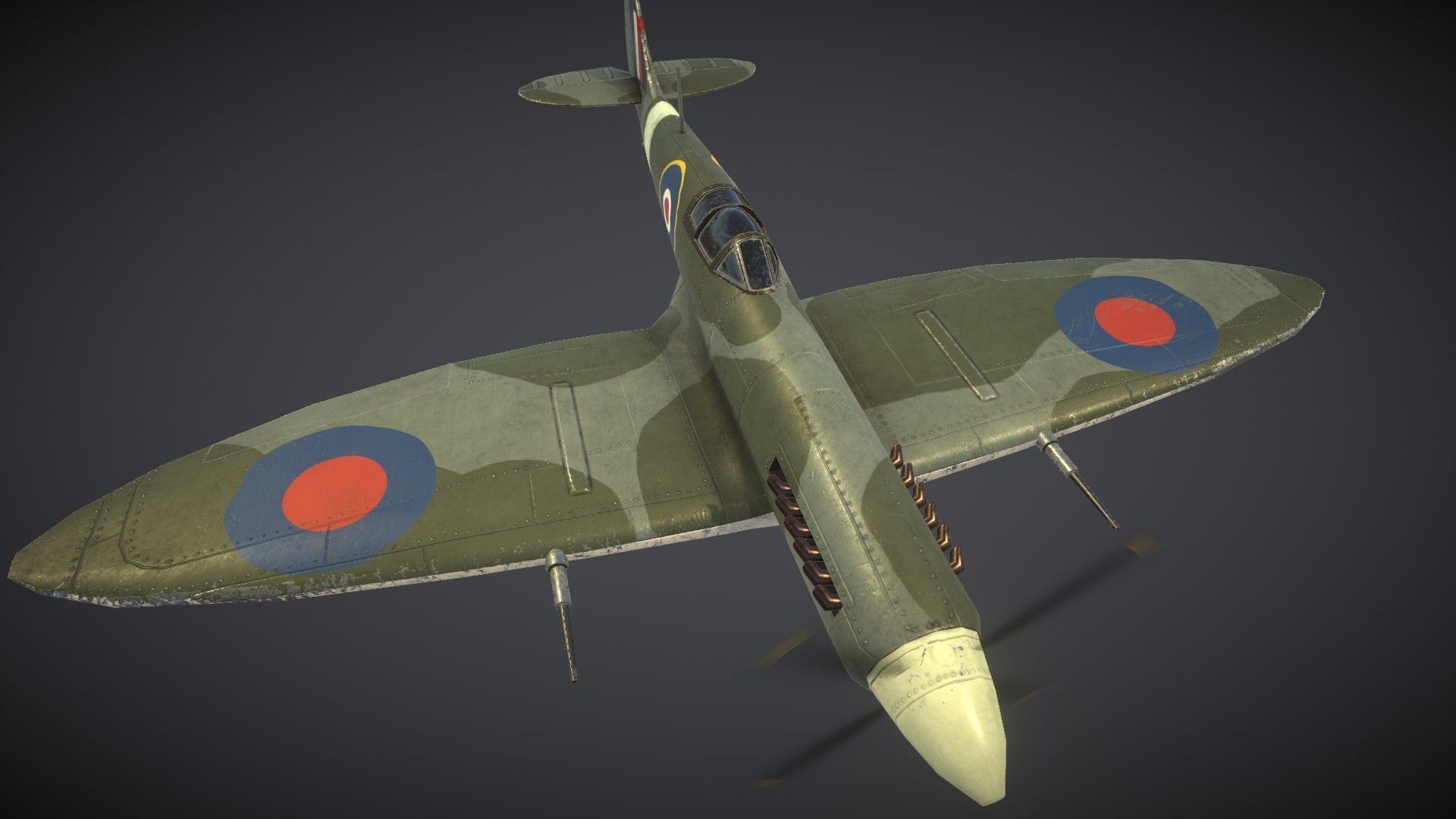 Supermarine Spitfire Low-poly 3D model_3