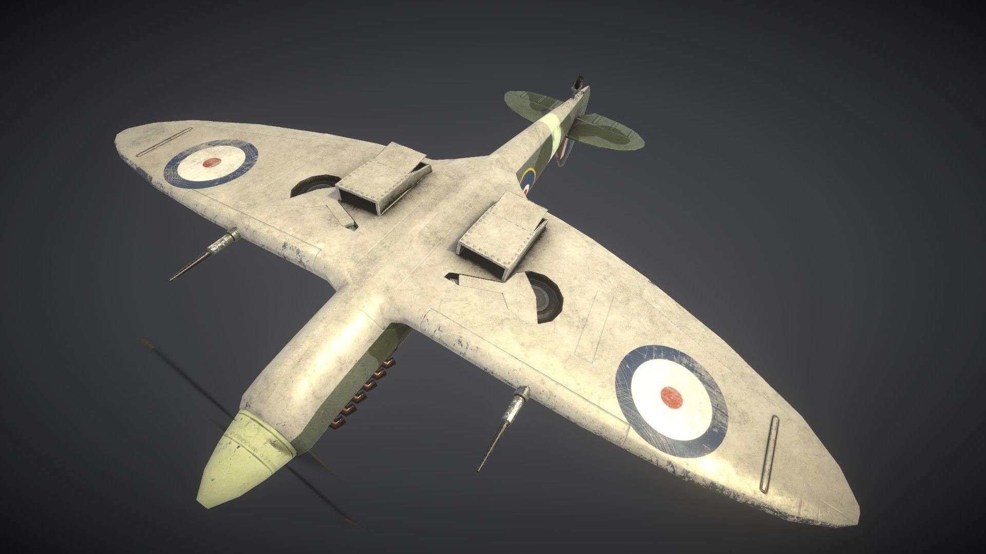 Supermarine Spitfire Low-poly 3D model_11