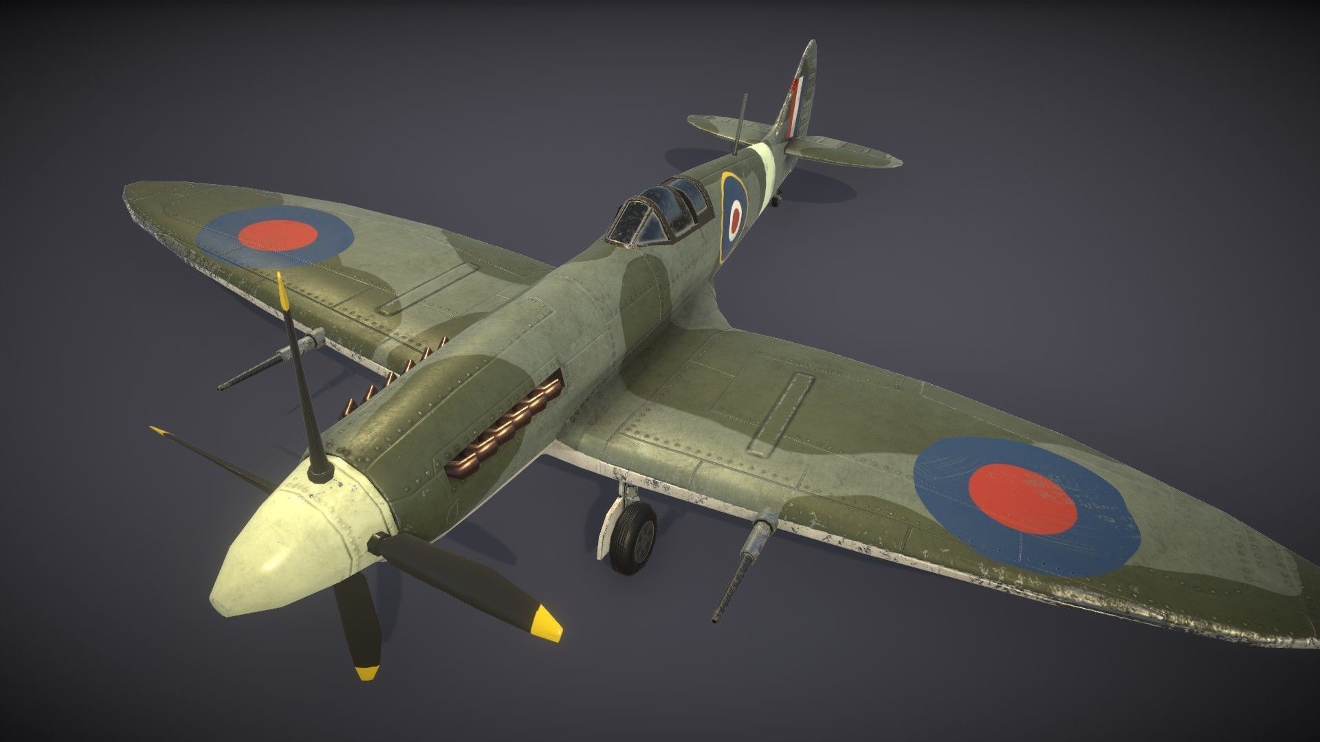 Supermarine Spitfire Low-poly 3D model_30