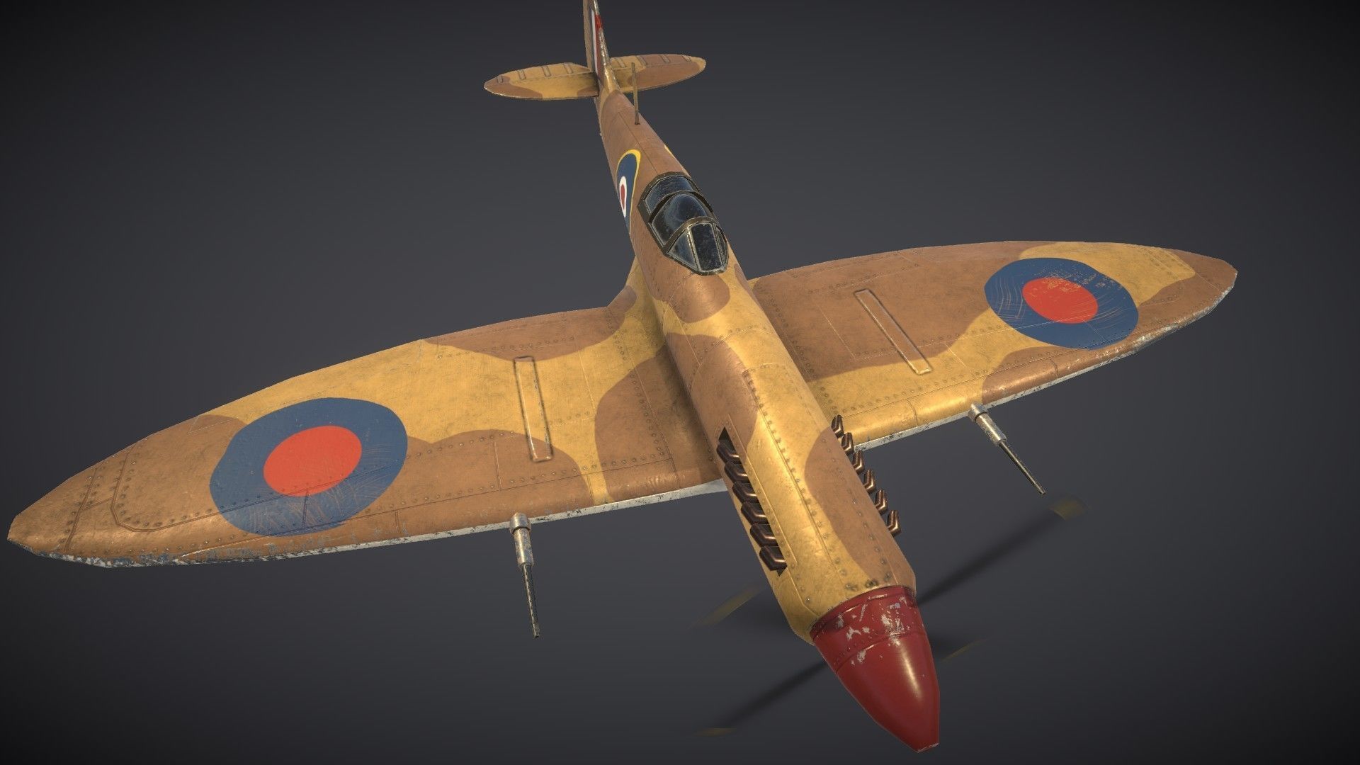 Supermarine Spitfire Low-poly 3D model_4