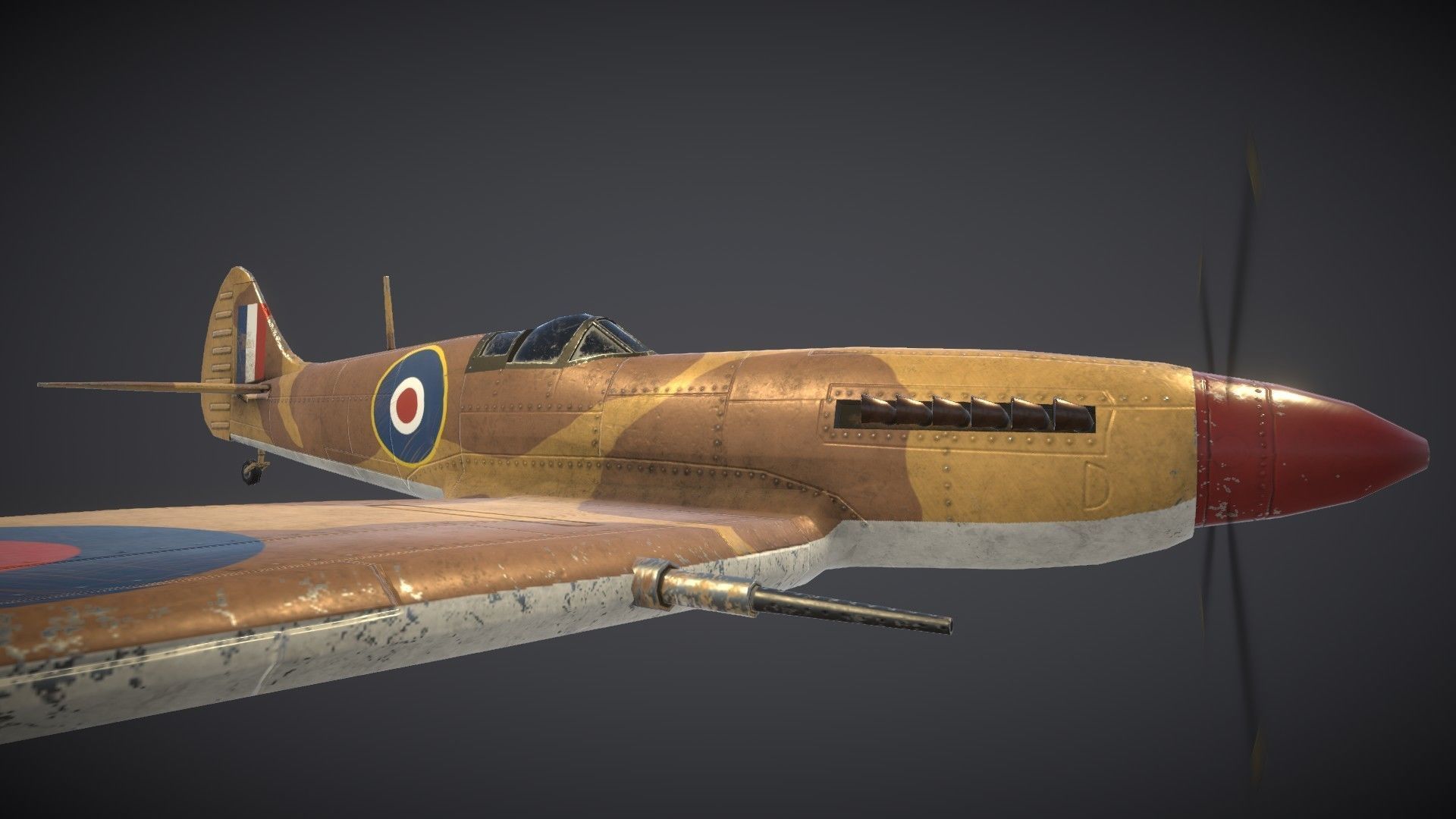 Supermarine Spitfire Low-poly 3D model_6