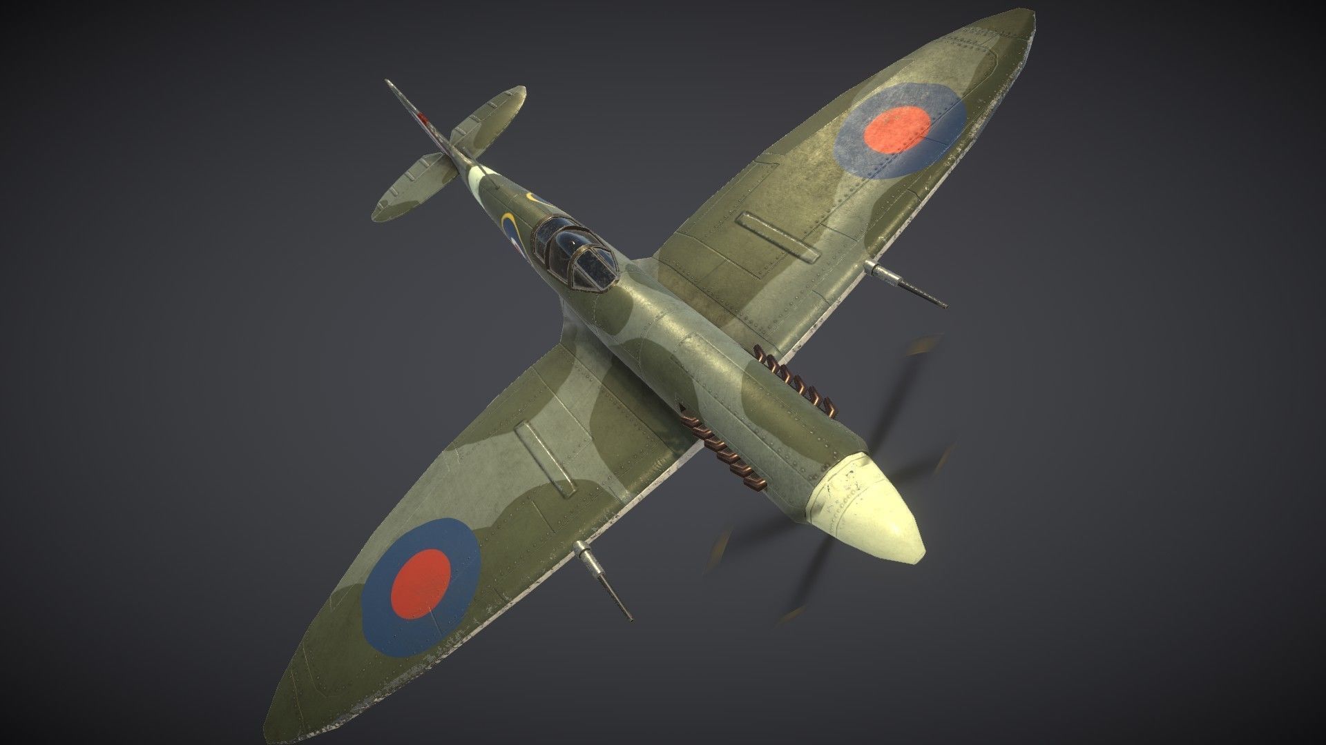 Supermarine Spitfire Low-poly 3D model_12