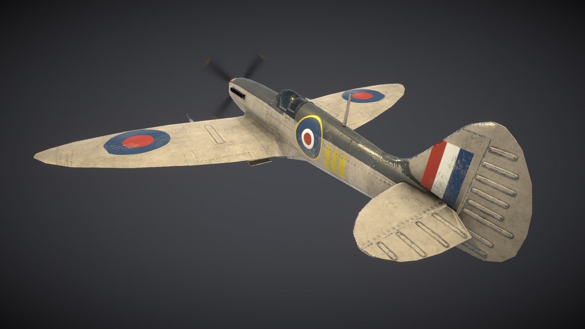 Supermarine Spitfire Low-poly 3D model_8