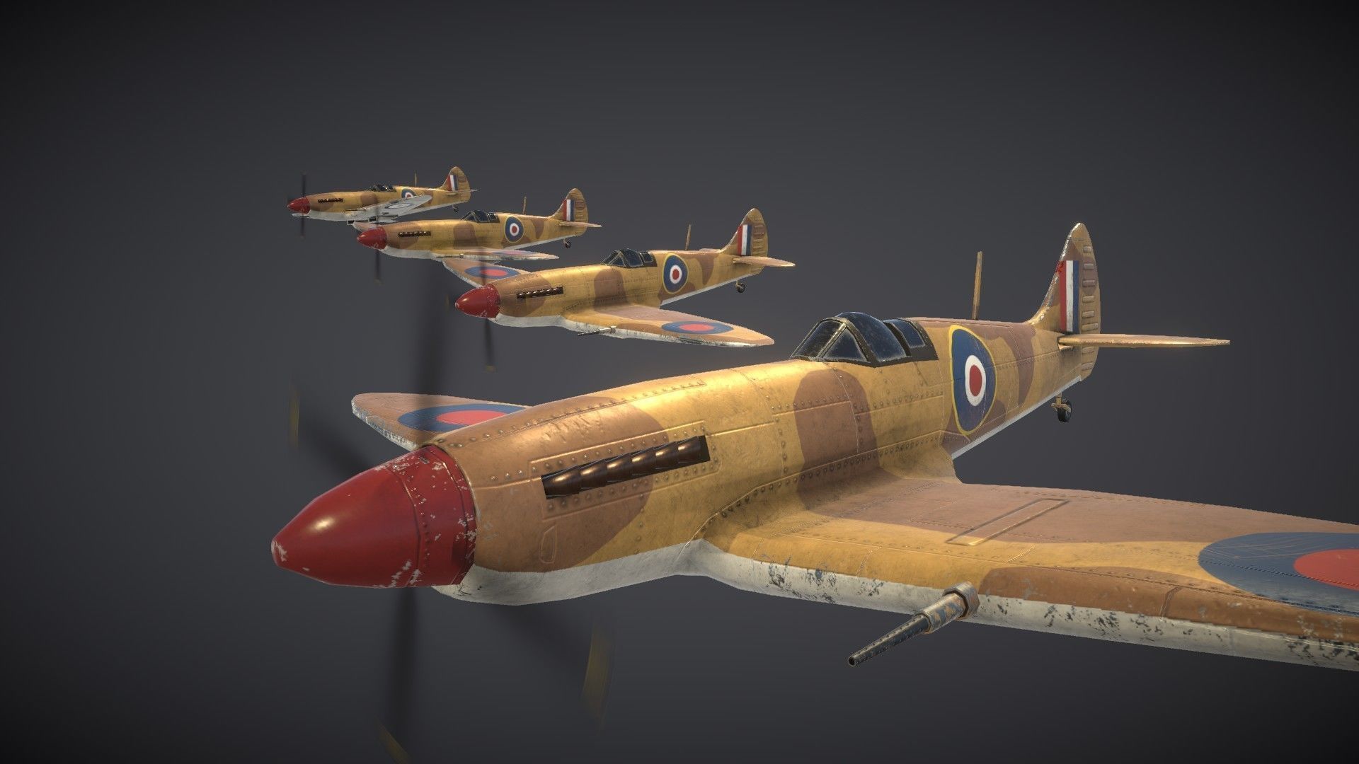 Supermarine Spitfire Low-poly 3D model_21