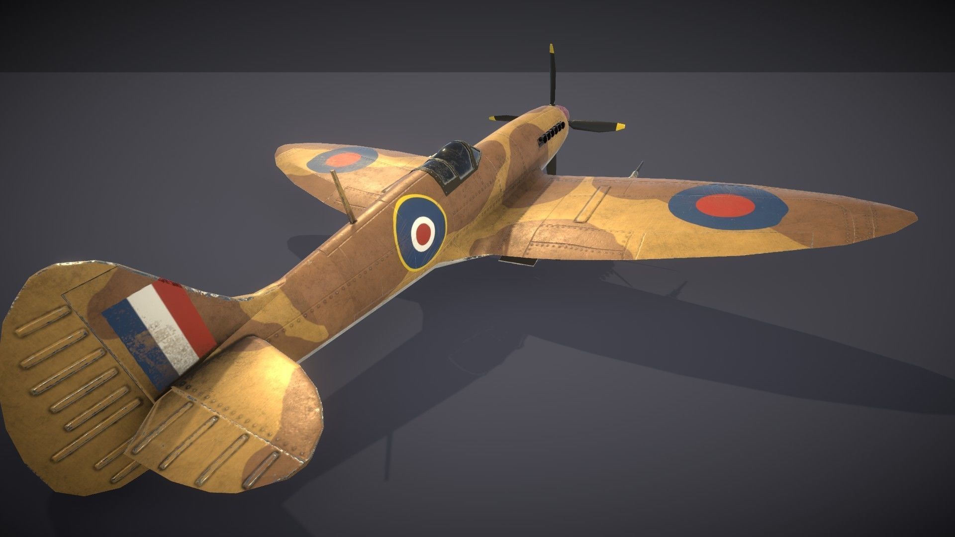 Supermarine Spitfire Low-poly 3D model_34