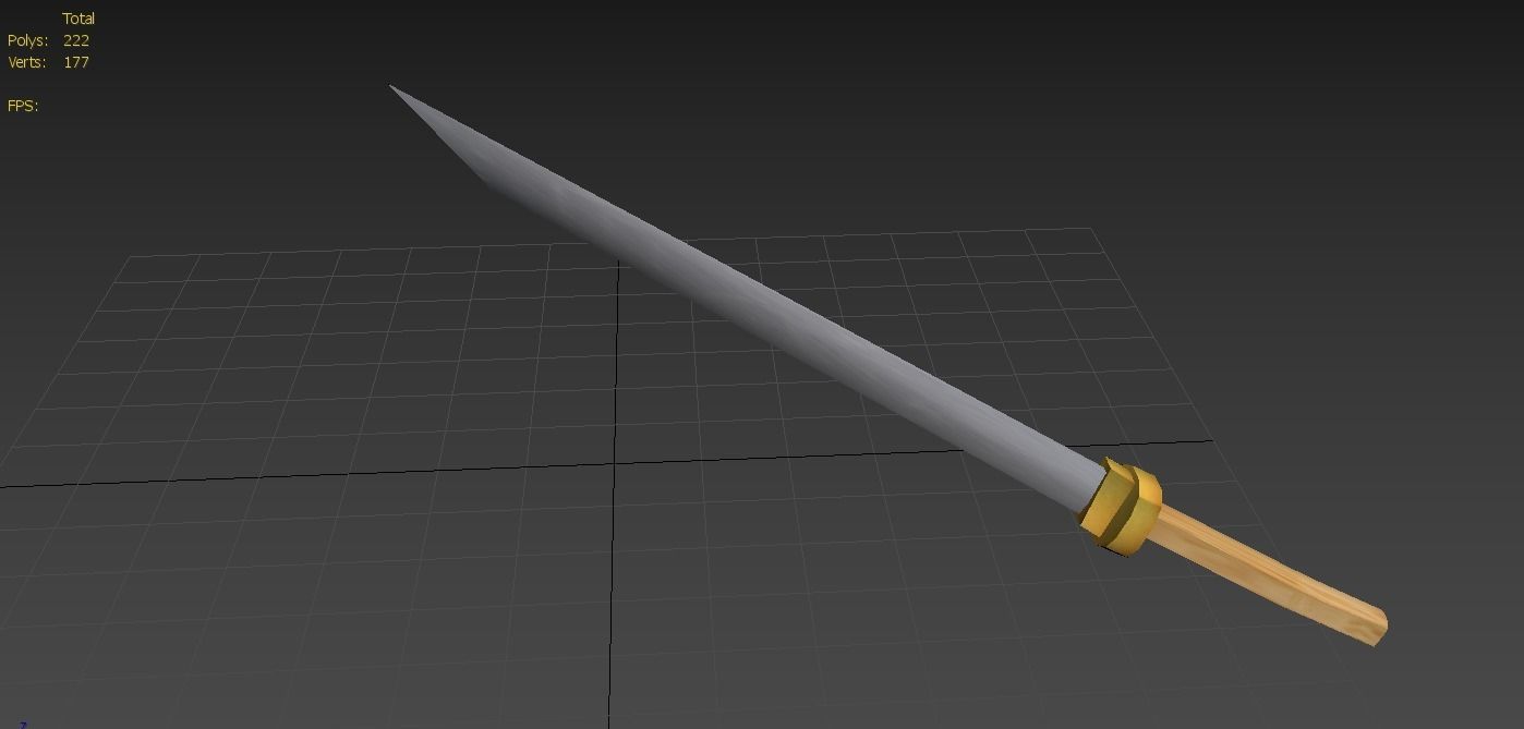 Katana sword Low-poly 3D model_1