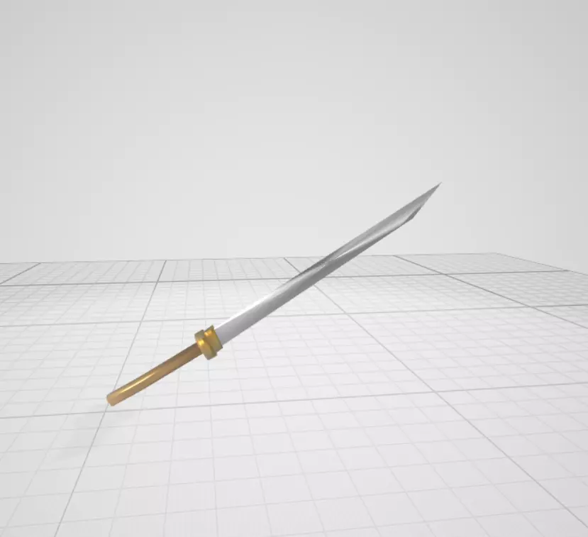 Katana sword Low-poly 3D model_0