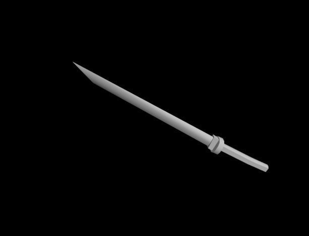 Katana sword Low-poly 3D model_2