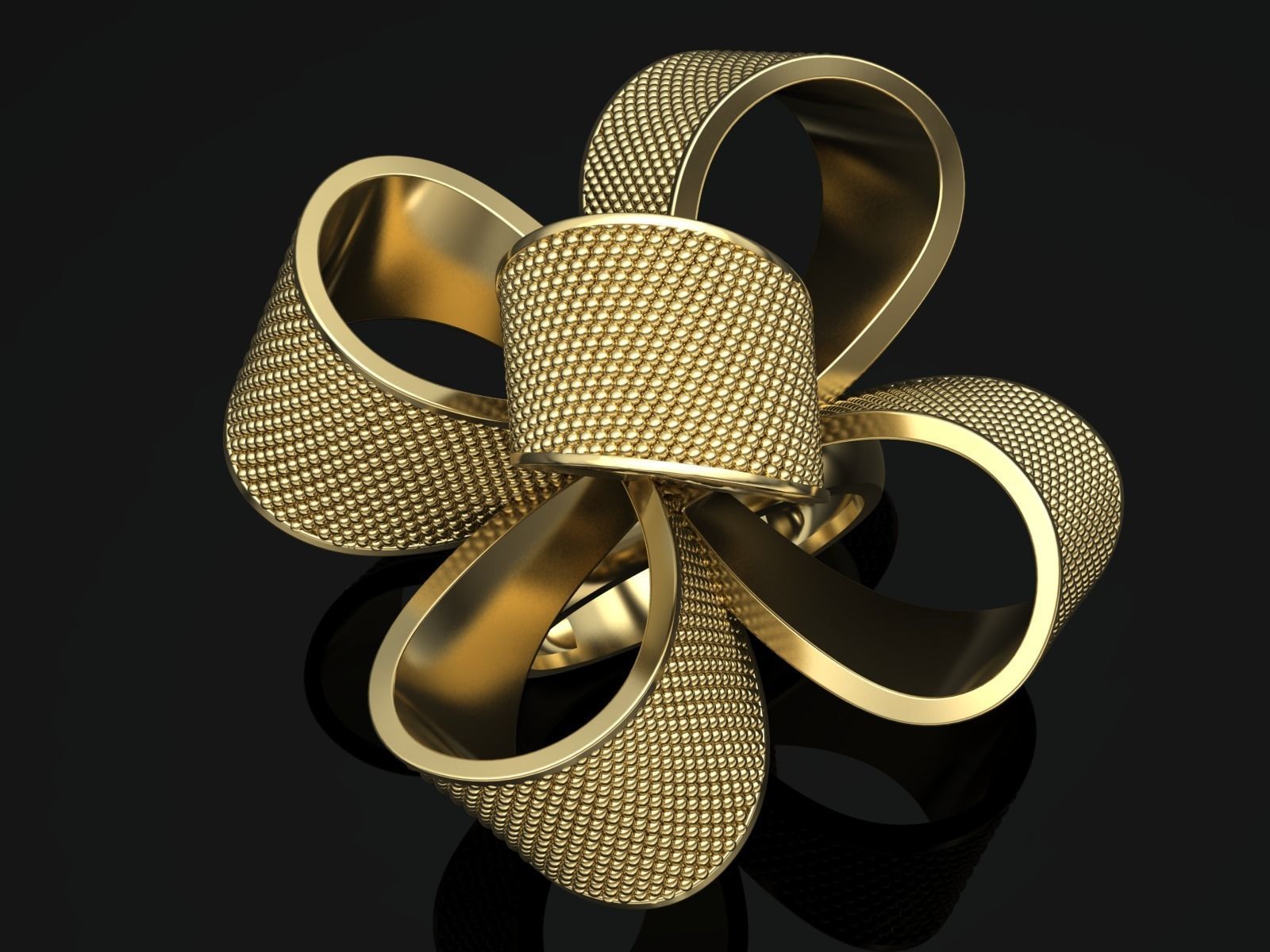 MGold048 Bow Knot Ring  3dmodel 3D print 3dm stl 3D print model 3D print model_1