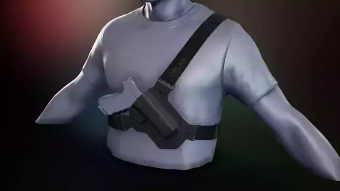 Chest Holster Low-poly 3D model