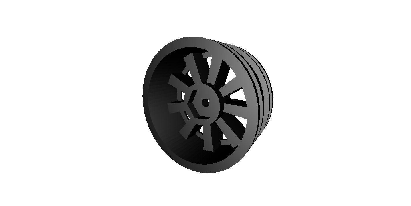 1 to 10th RC Car Drift Wheel S-line width 24mm offset 0mm 3D model_2