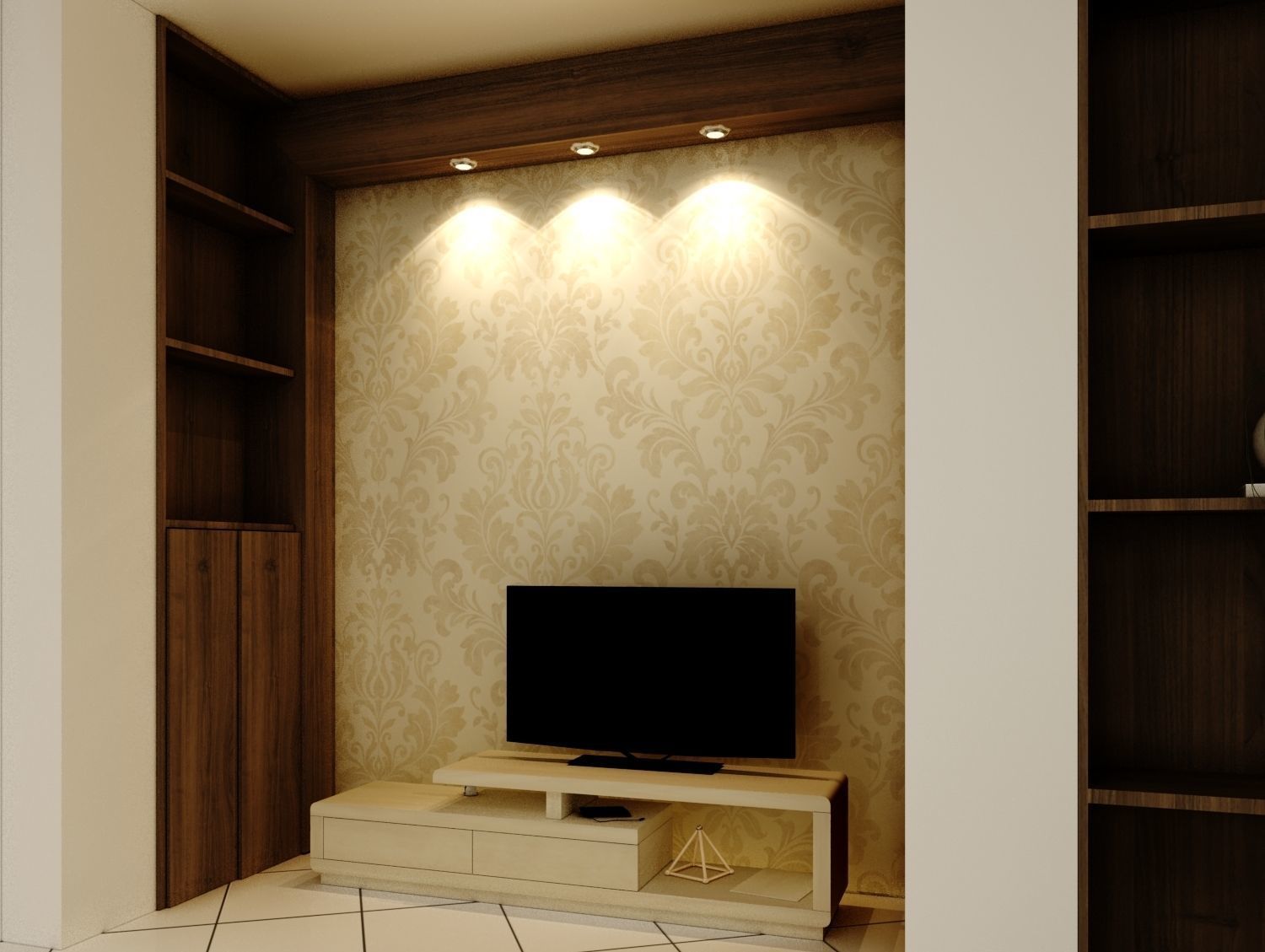 livingroom tv room interior design 3D model_2