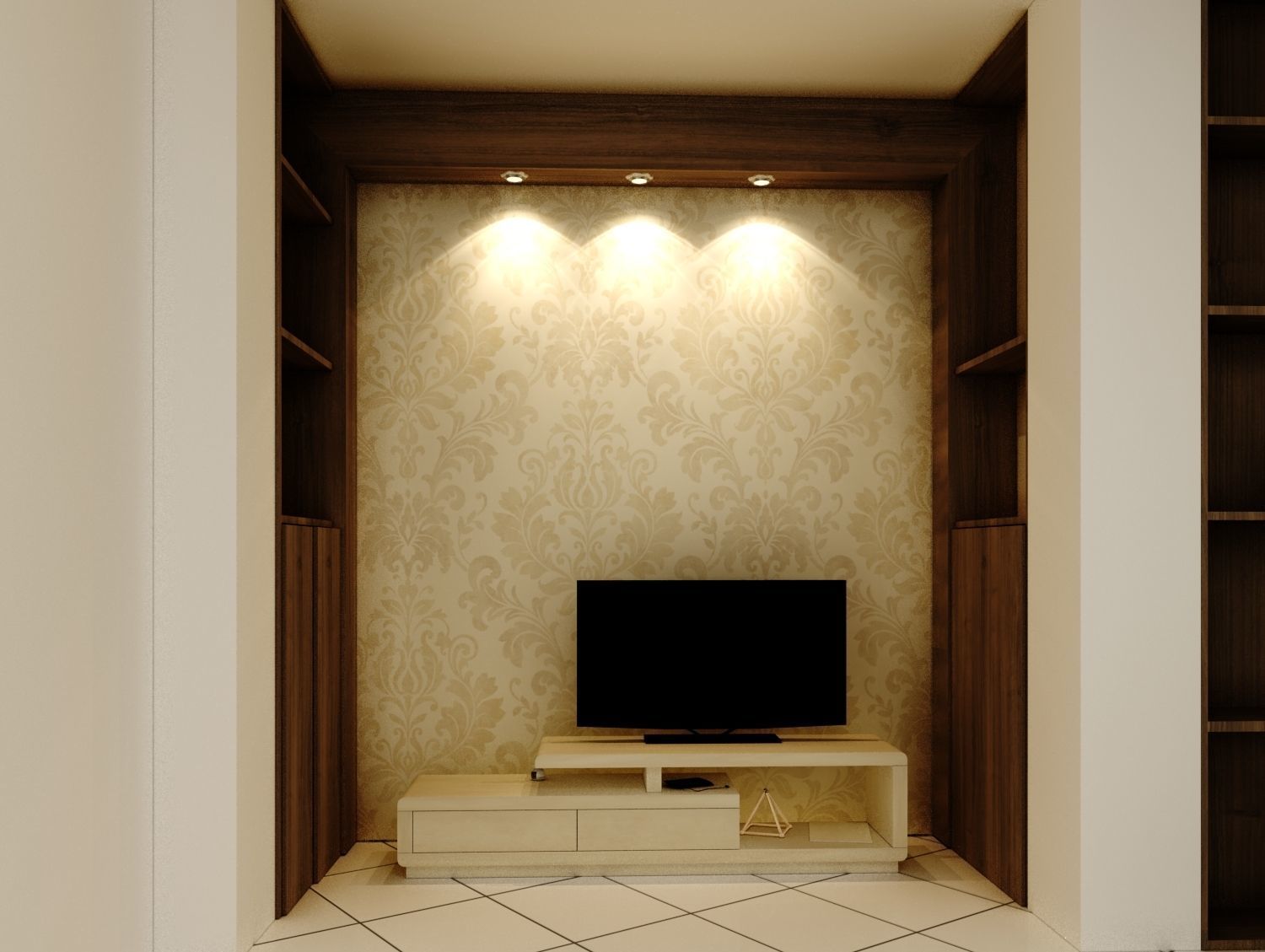 livingroom tv room interior design 3D model_1