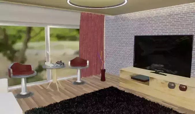 Livingroom room with door