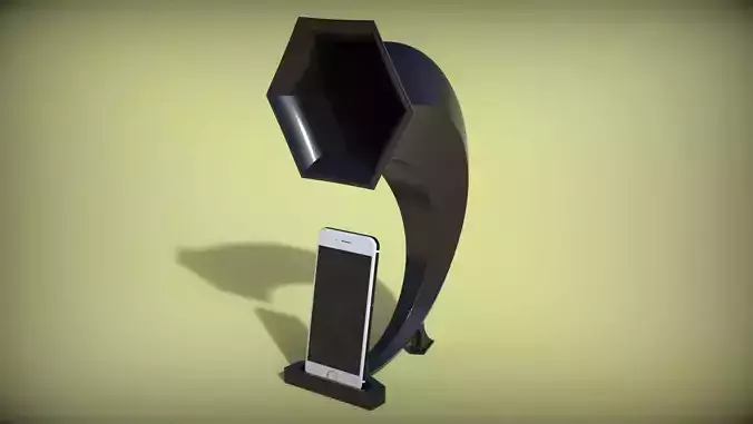 Passive Speaker gramophone design for phone 3D print model