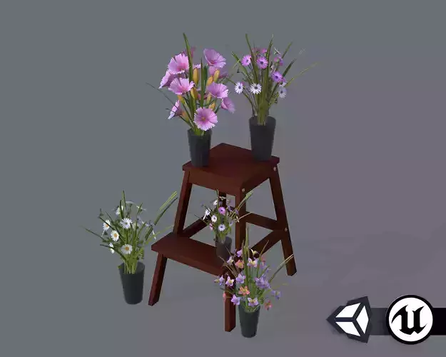 Nature Assets - Flower Decorations Low-poly 3D model