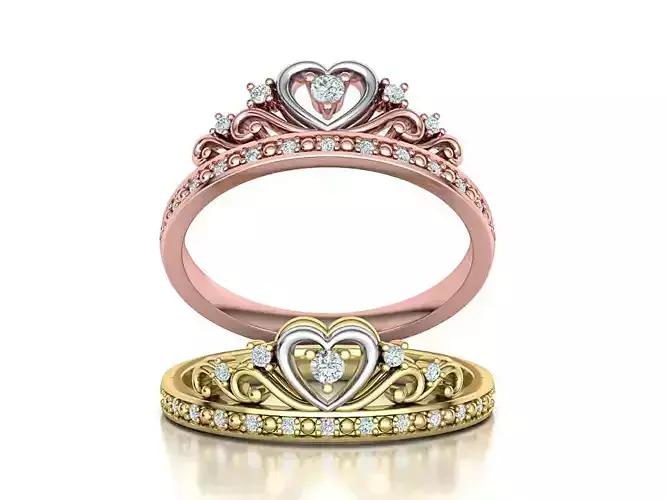 Queens Crown ring Princess ring 3dmodel