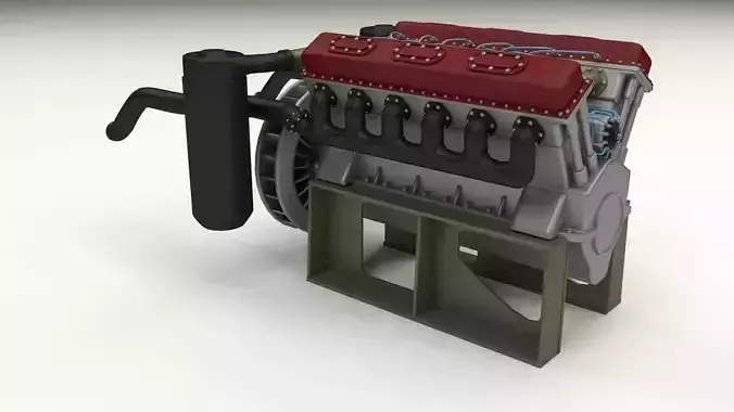 T-34 Engine 3D model