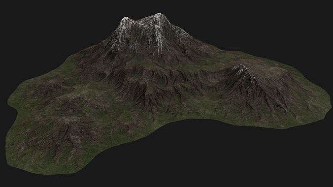 Mountain Landscape with Snow Covered Peaks 3D model