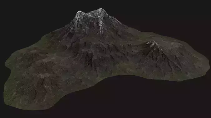 Mountain Landscape with Snow Covered Peaks 3D model