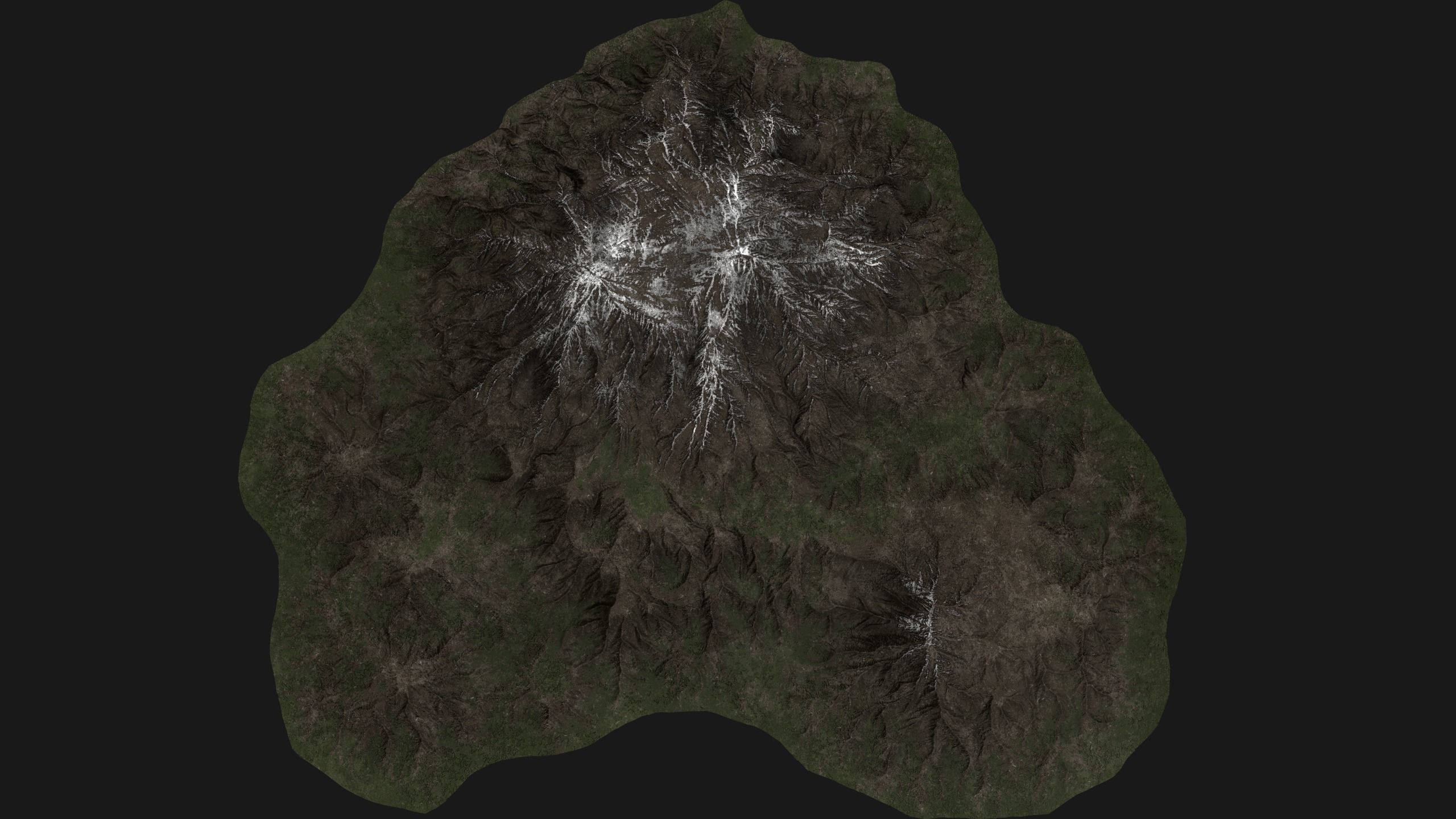 Mountain Landscape with Snow Covered Peaks 3D model_1