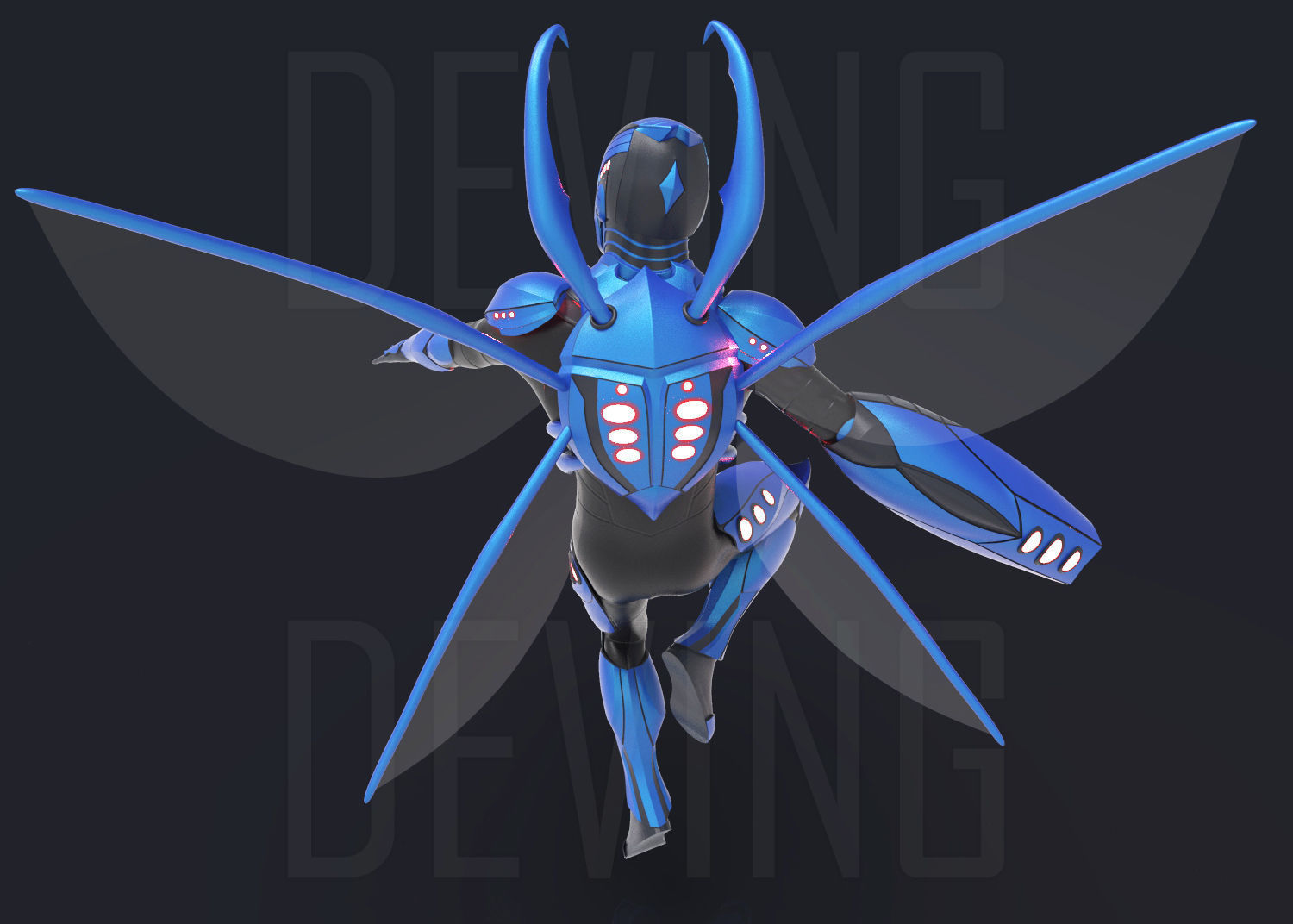 BLUE BEETLE ARMOR FOR COSPLAY 3D print model_3