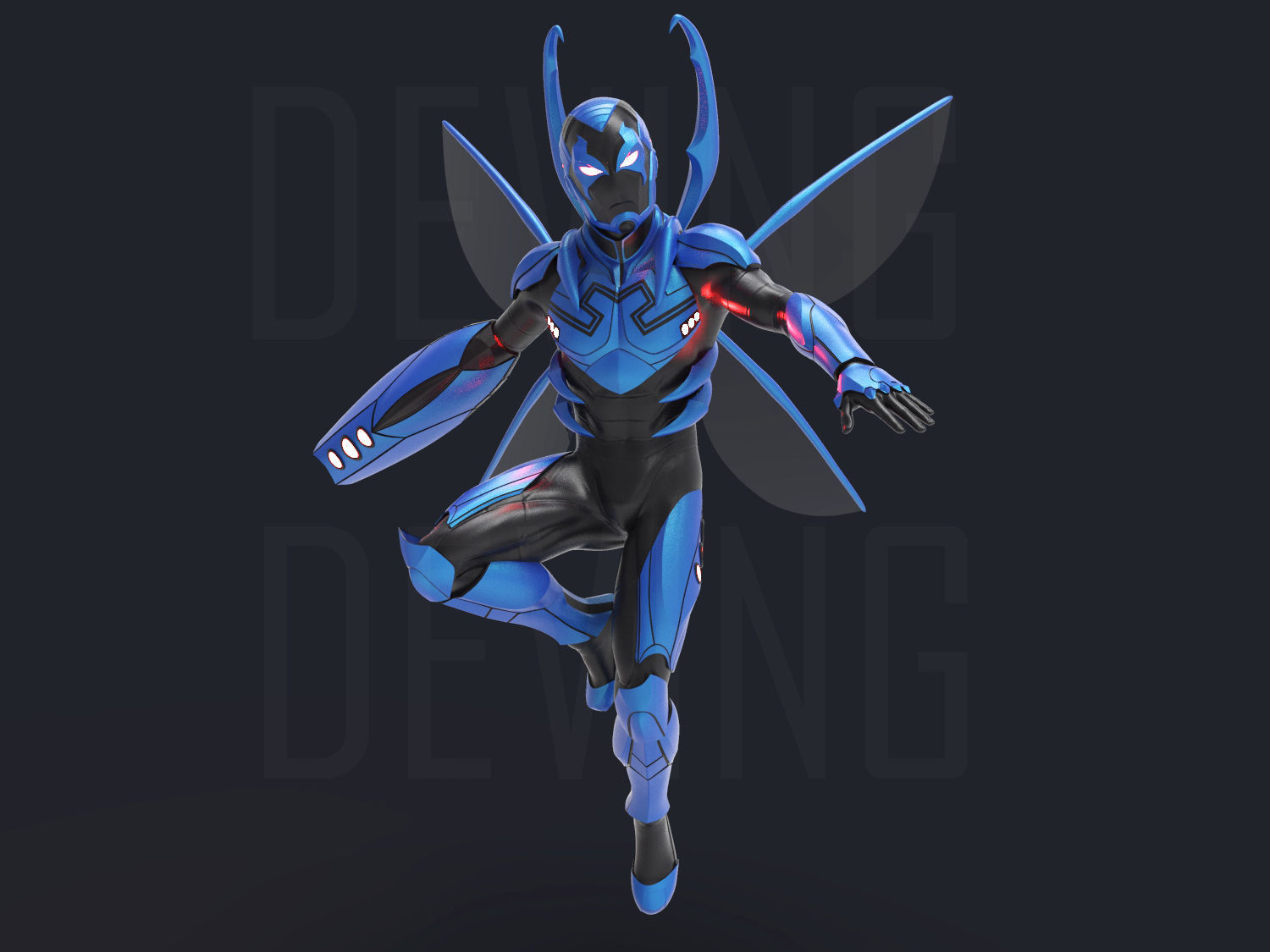 BLUE BEETLE ARMOR FOR COSPLAY 3D print model_1