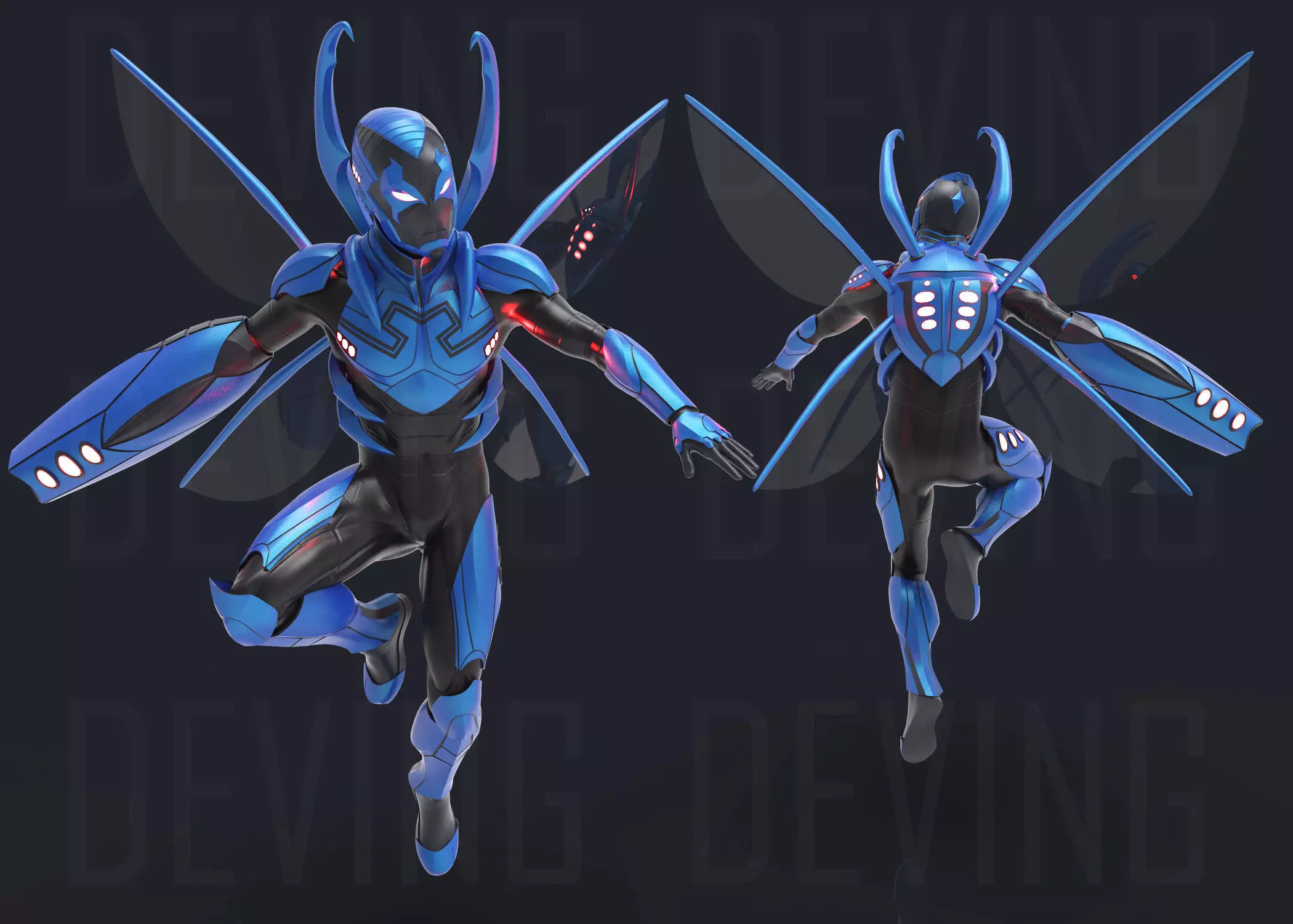 BLUE BEETLE ARMOR FOR COSPLAY 3D print model_0