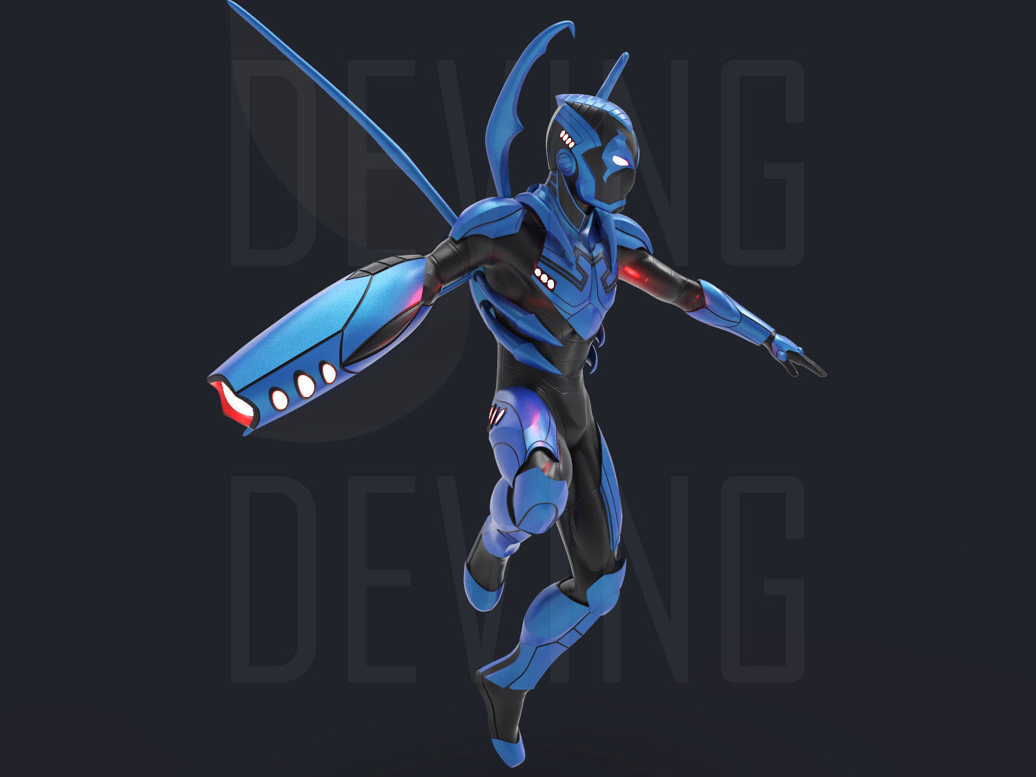 BLUE BEETLE ARMOR FOR COSPLAY 3D print model_2