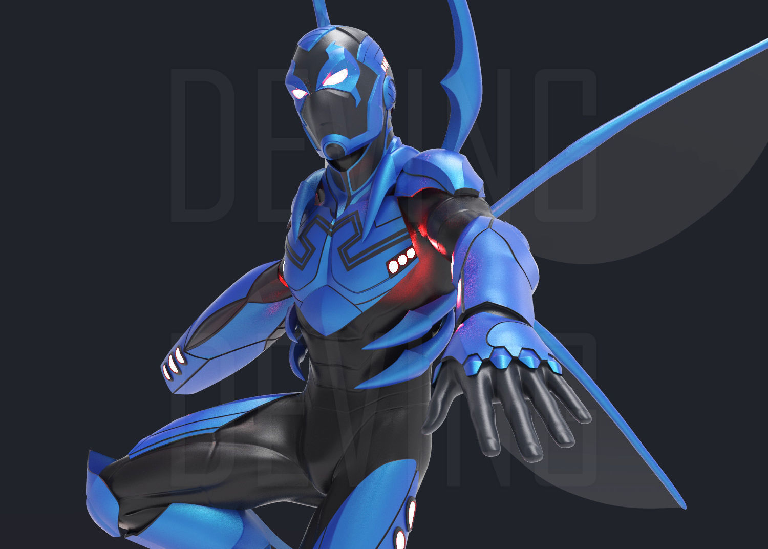 BLUE BEETLE ARMOR FOR COSPLAY 3D print model_5