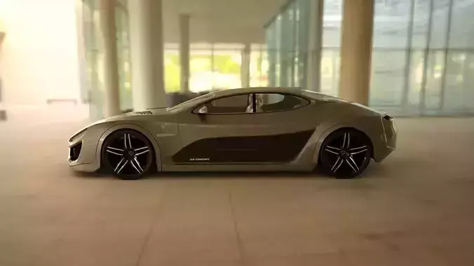 Affekta Shayleen Concept Sport Car and ExtraWheel 3D model