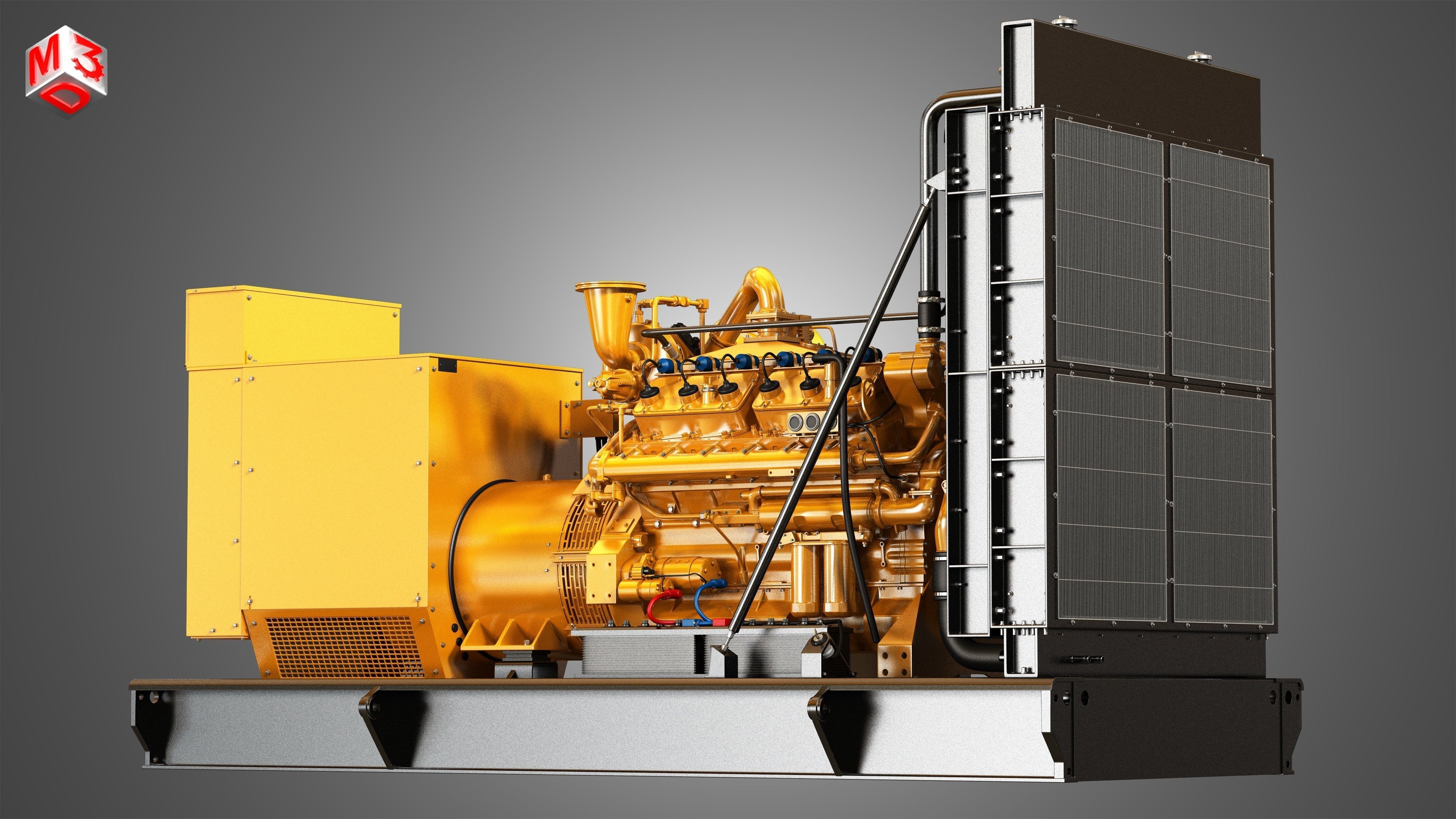 G3412 Engine - V12 Diesel Generator Engine  3D model_10