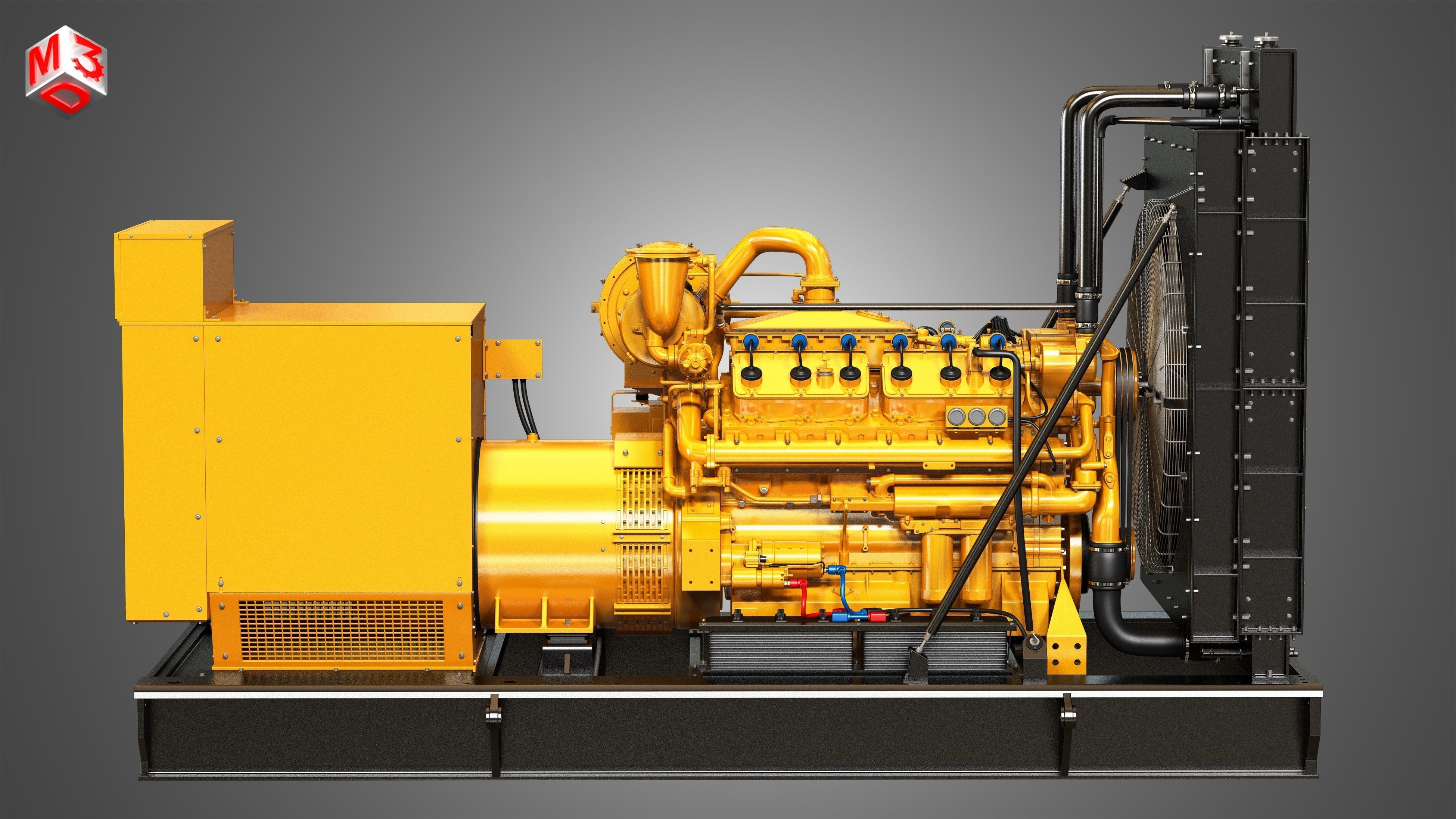 G3412 Engine - V12 Diesel Generator Engine  3D model_7