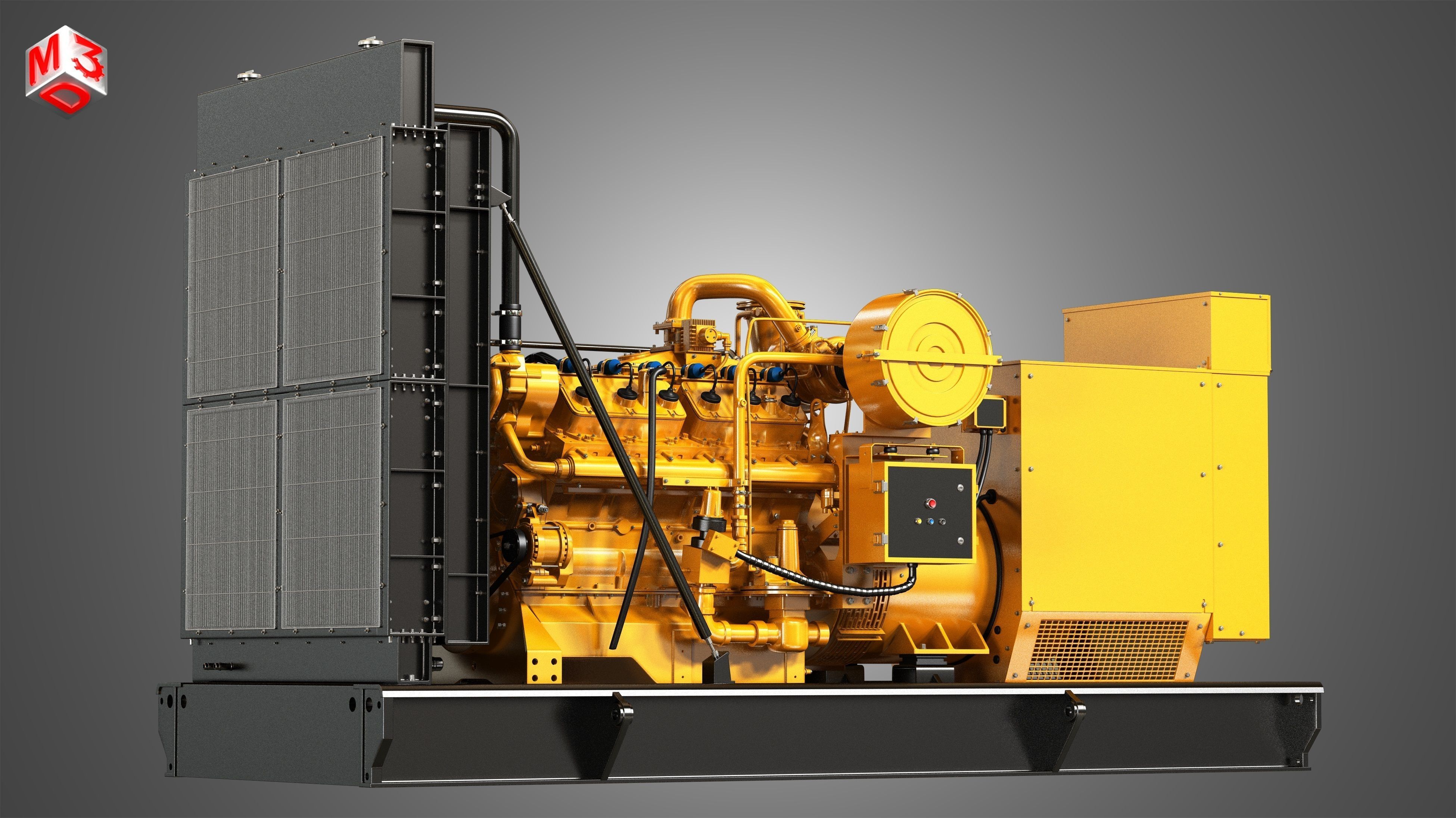 G3412 Engine - V12 Diesel Generator Engine  3D model_8