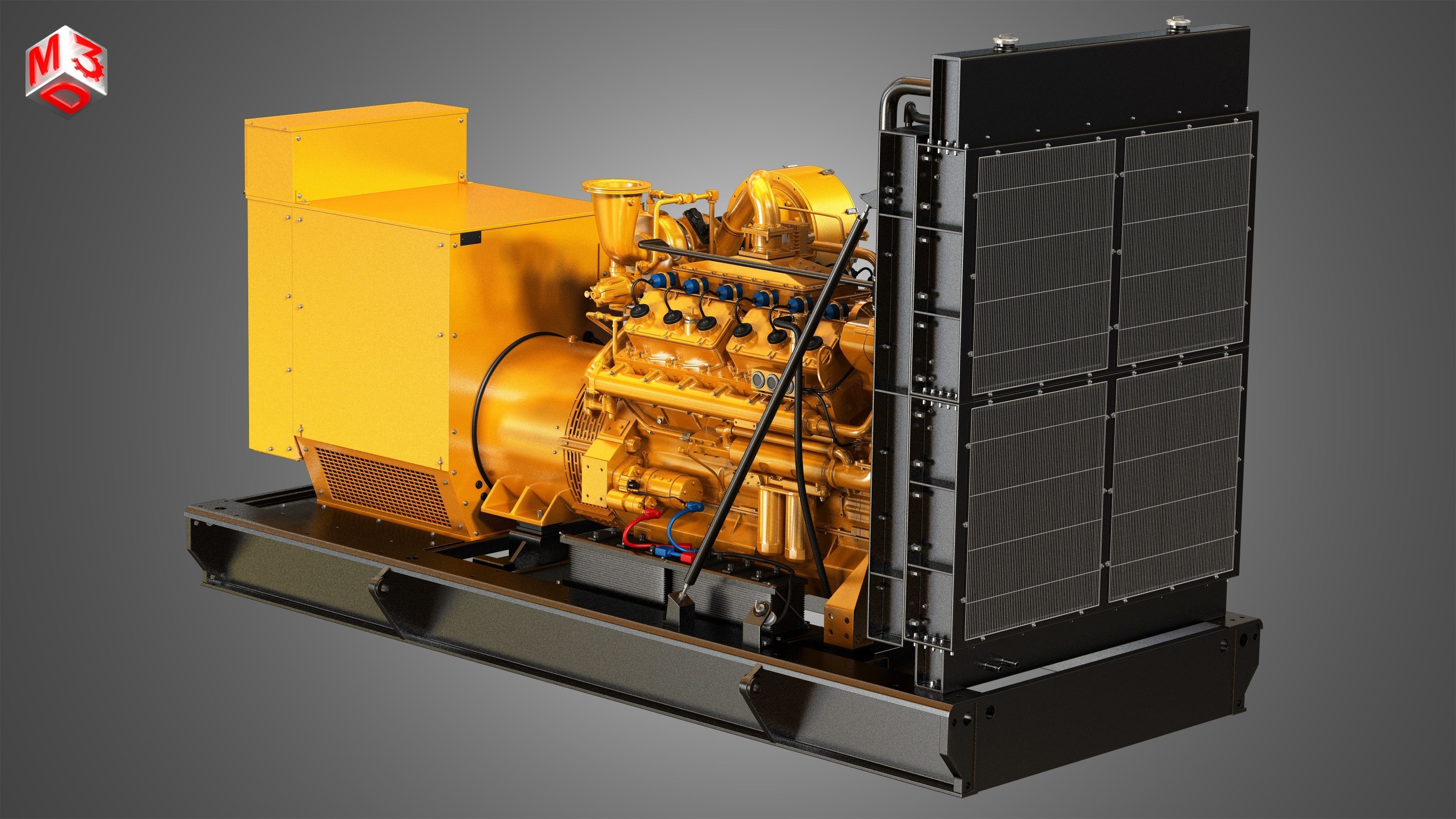 G3412 Engine - V12 Diesel Generator Engine  3D model_4