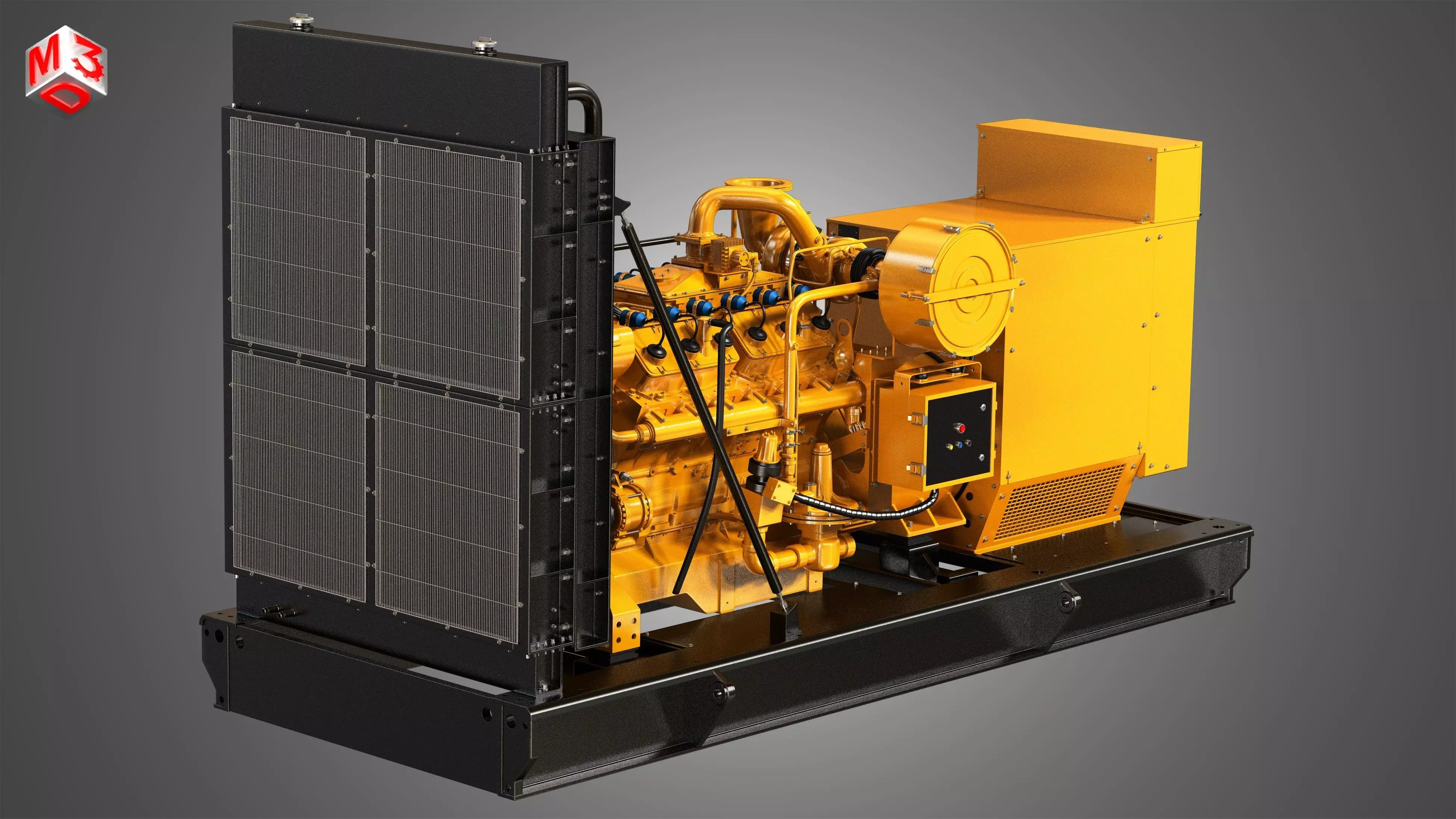 G3412 Engine - V12 Diesel Generator Engine  3D model_0