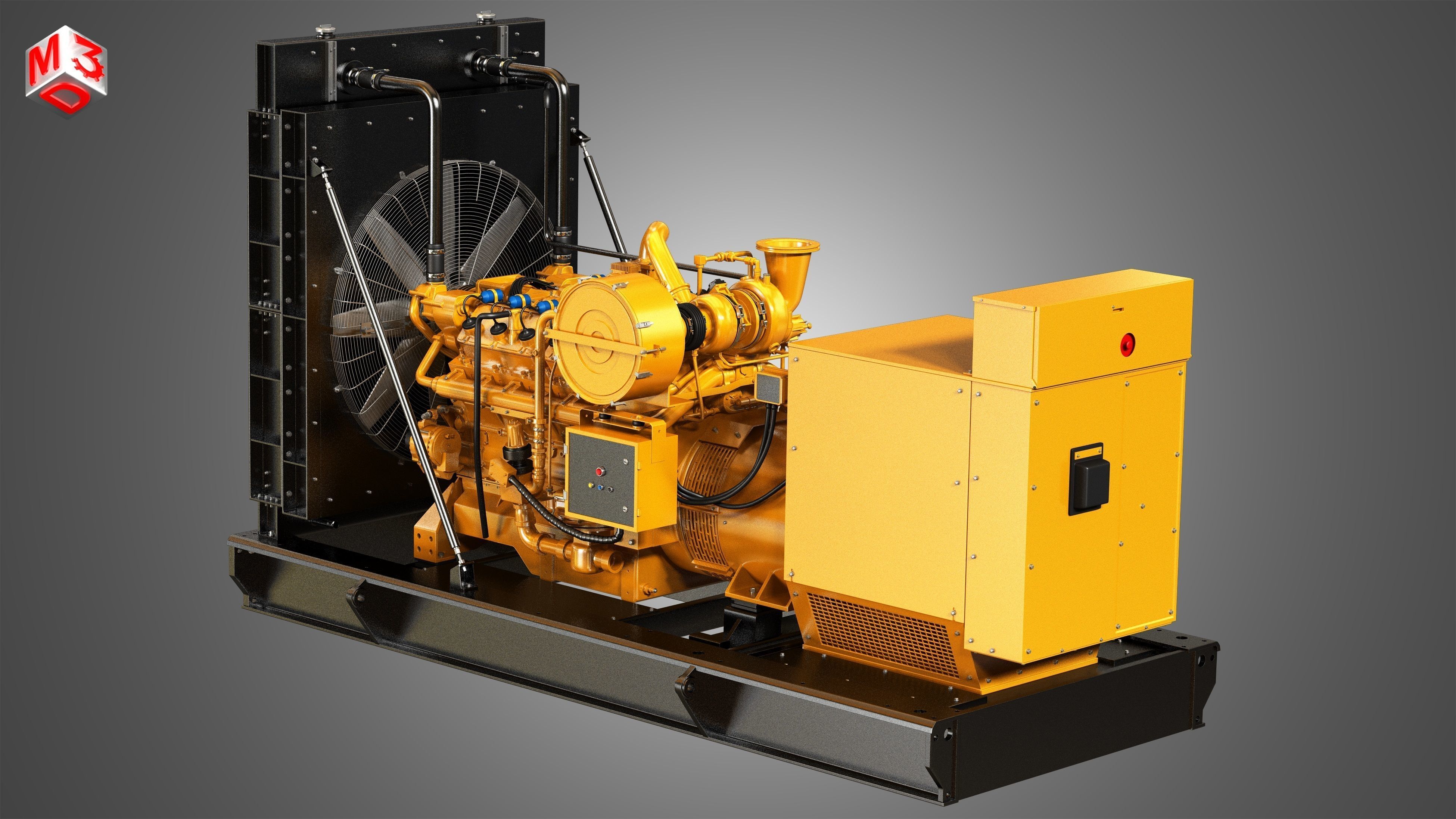 G3412 Engine - V12 Diesel Generator Engine  3D model_5