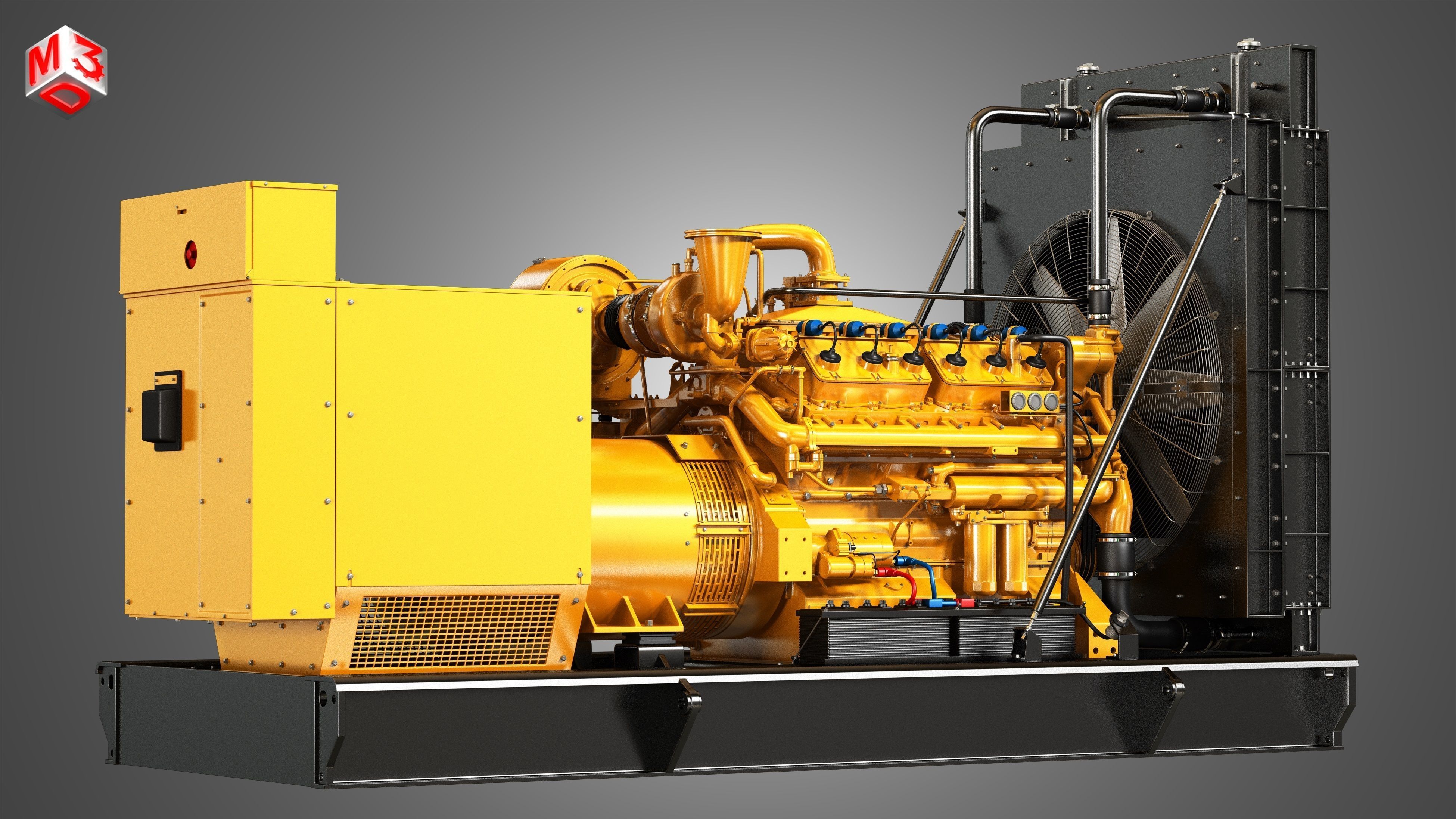 G3412 Engine - V12 Diesel Generator Engine  3D model_9