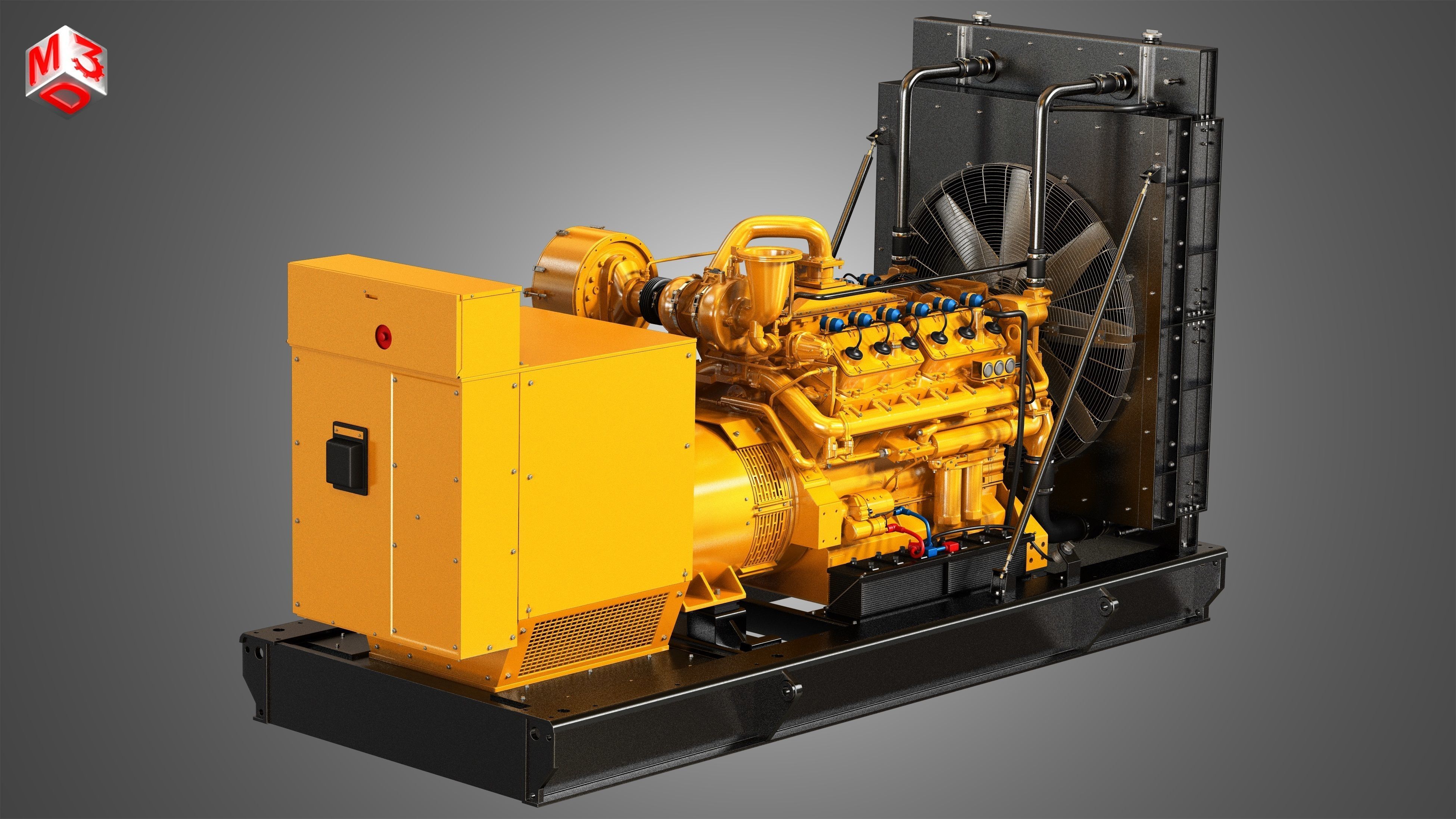 G3412 Engine - V12 Diesel Generator Engine  3D model_3